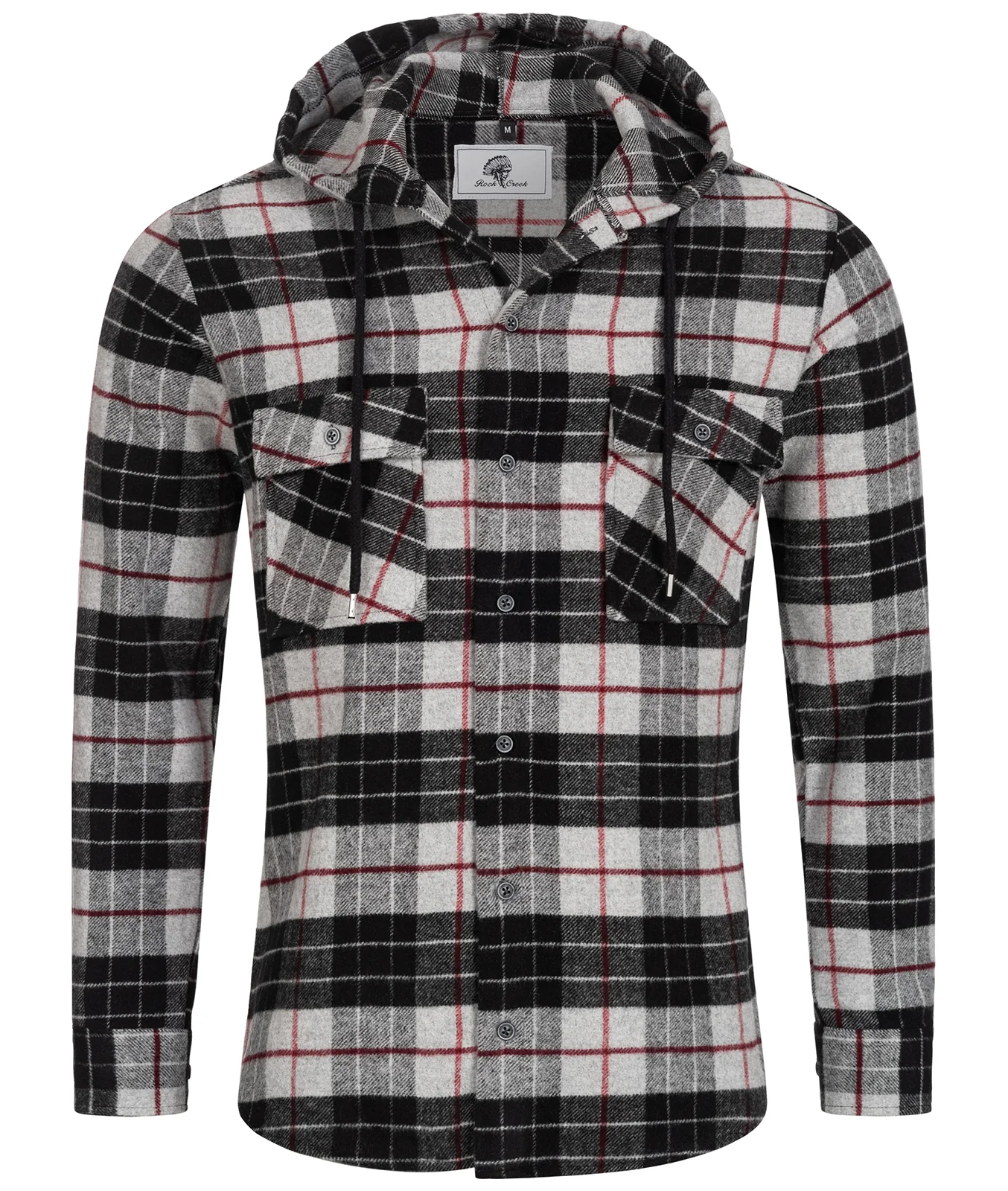 Rock Creek Herren Flanellhemd mit Kapuze H-255 - Image 4