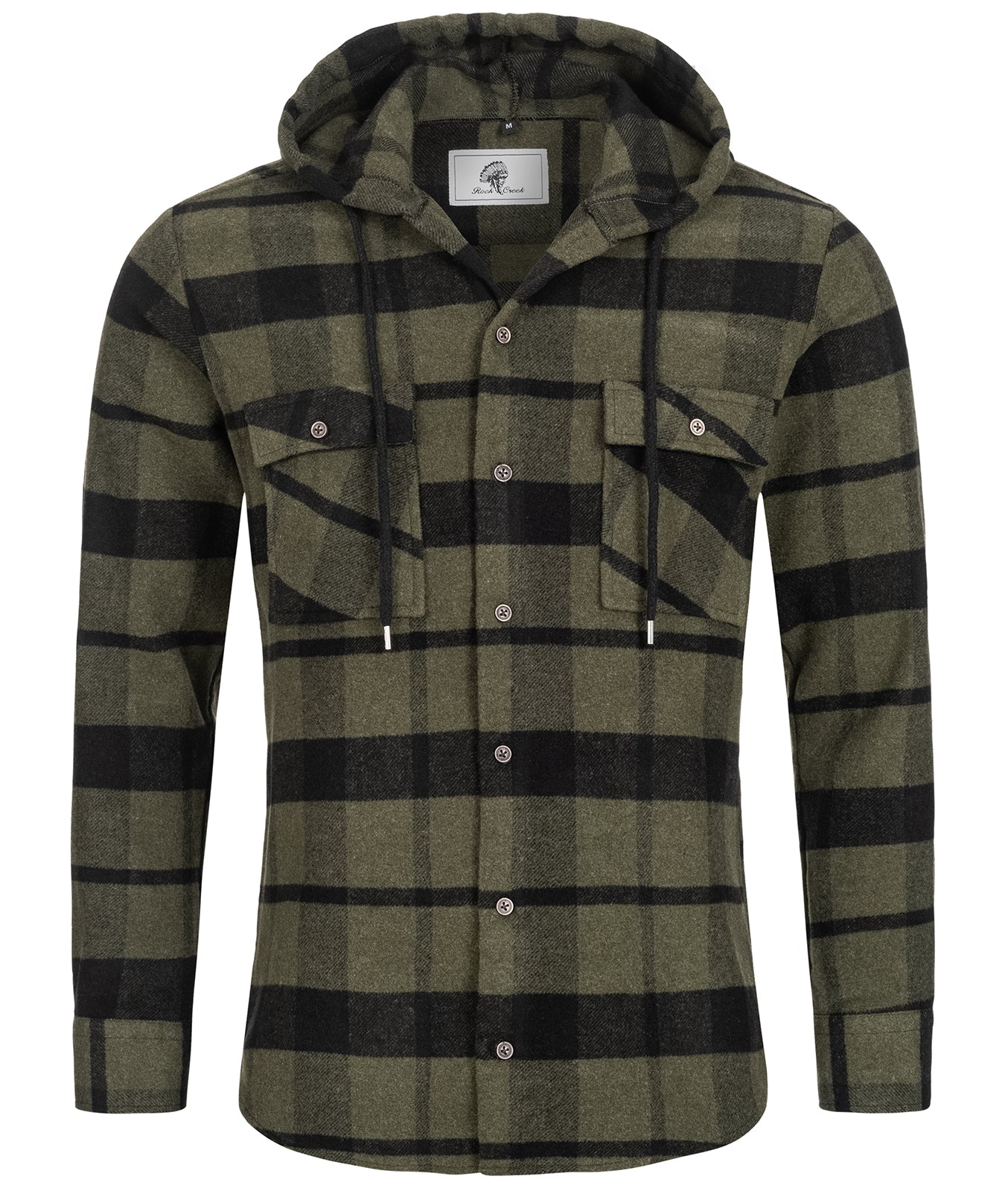 Rock Creek Herren Flanellhemd mit Kapuze H-258 - Image 4
