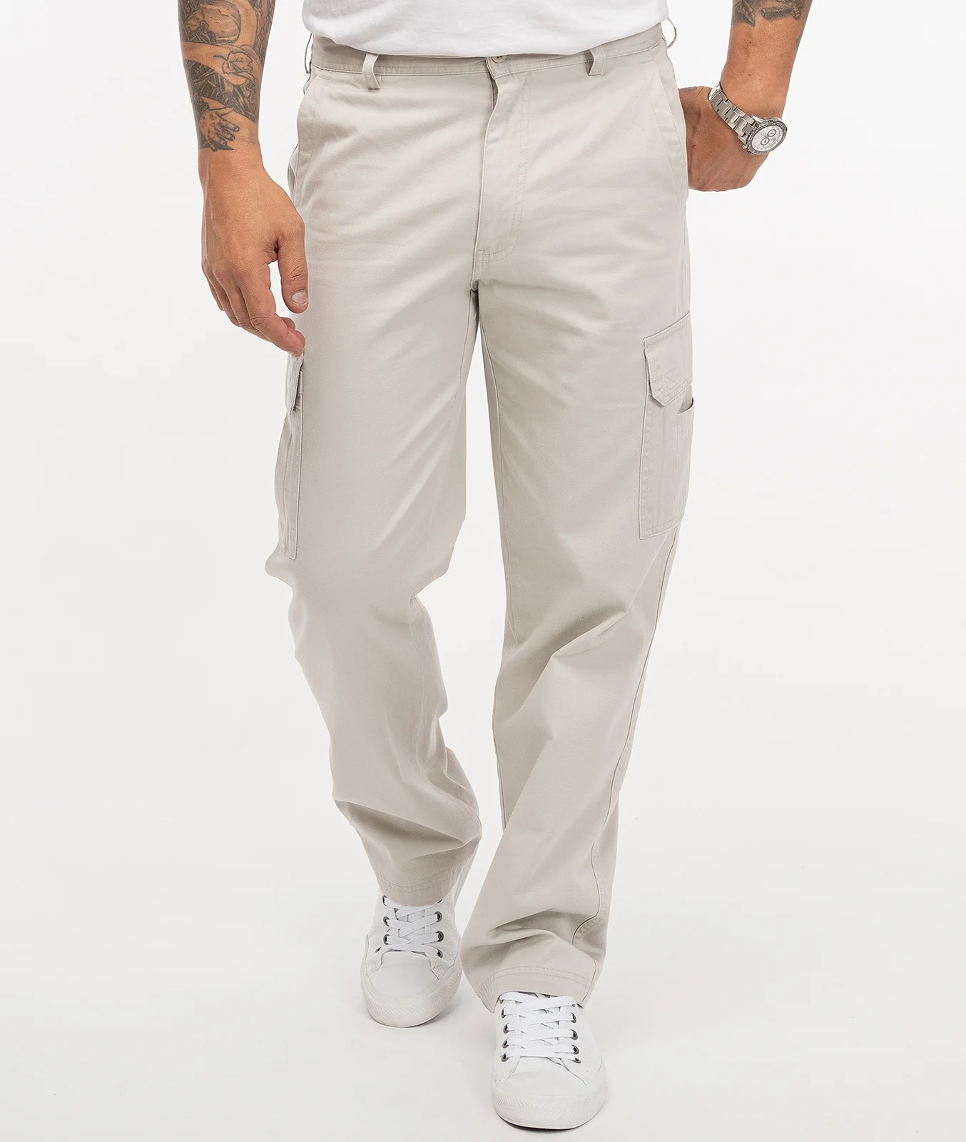 Rock Creek Herren Hose Comfort Fit Hellgrau H-366