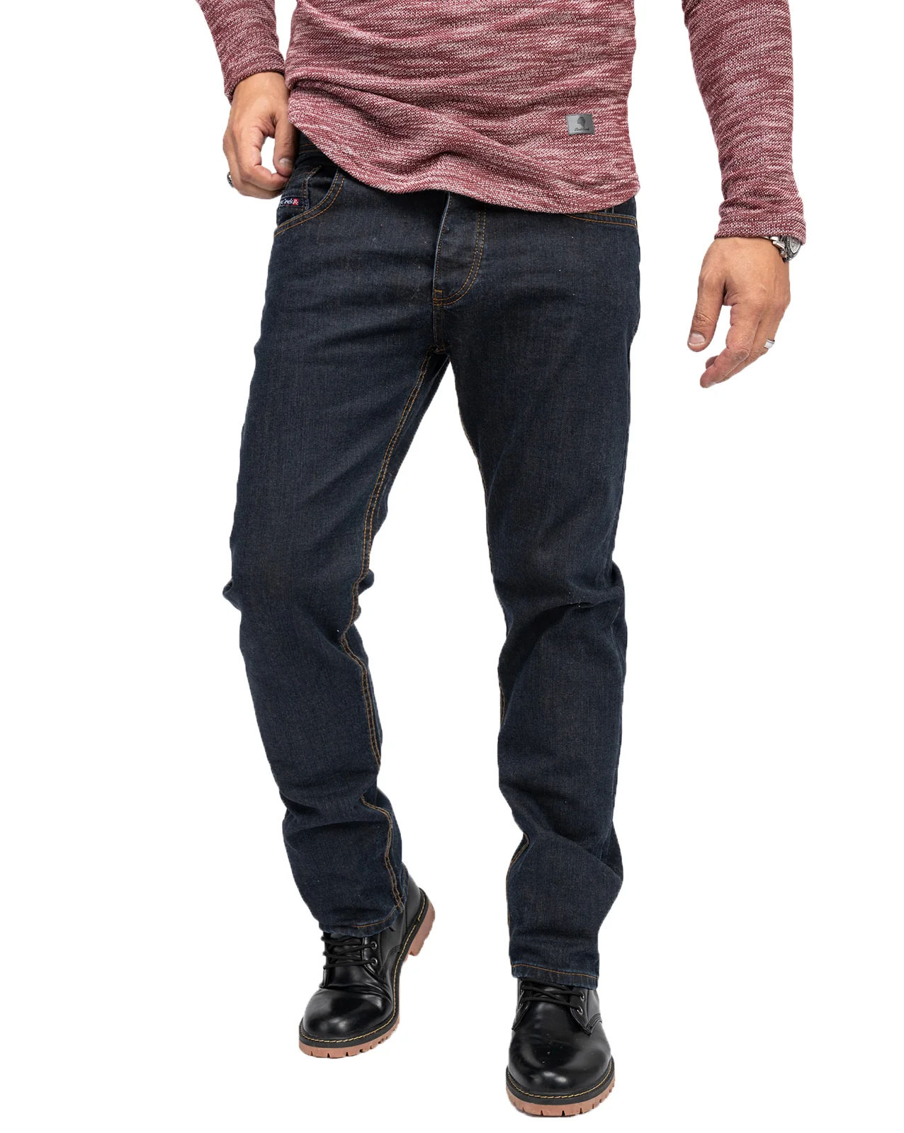 Rock Creek Herren Jeans Comfort Fit Dunkelblau RC-2165