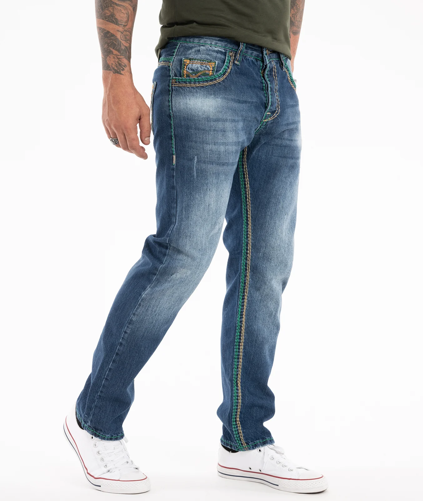 Rock Creek Herren Jeans Comfort Fit Dunkelblau RC-2369 - Image 2