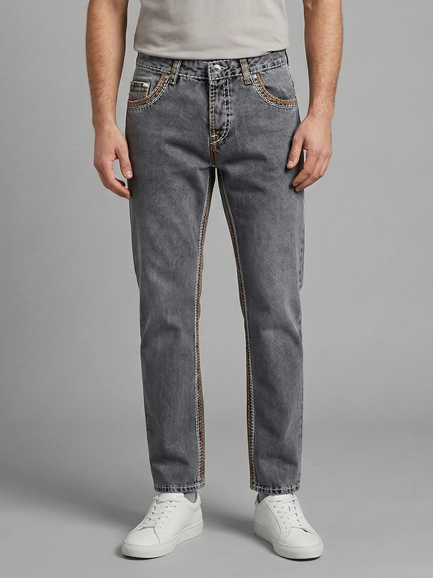 Rock Creek Herren Jeans Comfort Fit Dunkelgrau RC-2168