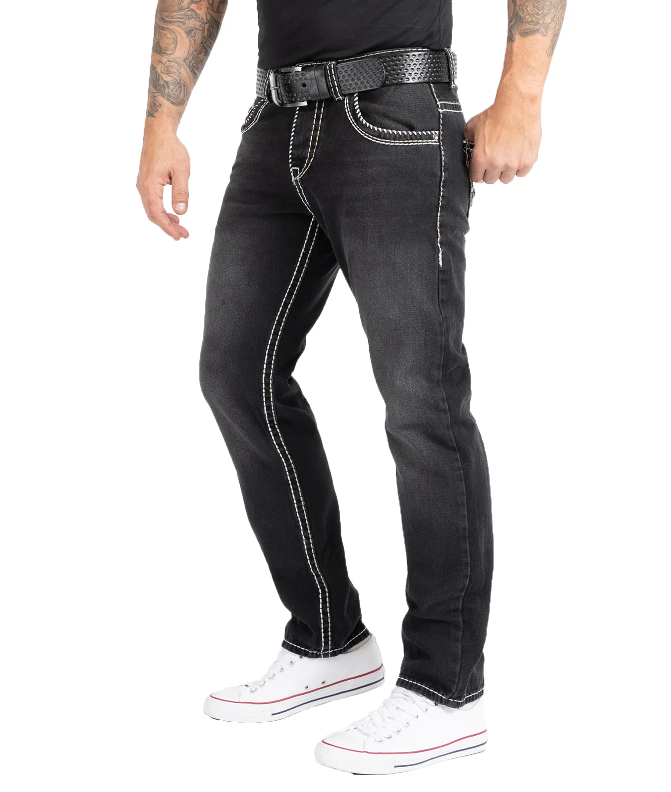 Rock Creek Herren Jeans Comfort Fit Dunkelgrau RC-2169 - Image 2
