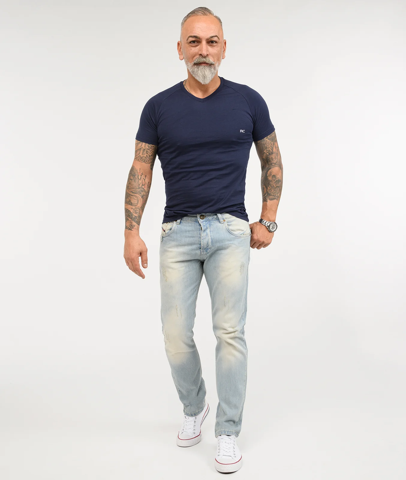 Rock Creek Herren Jeans Comfort Fit Hellblau RC-2141 - Image 4