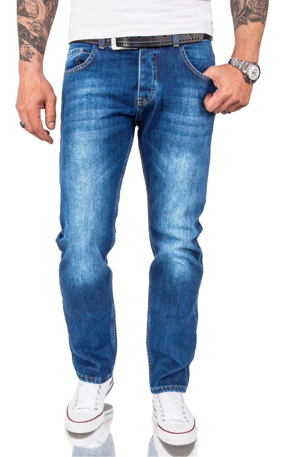 Rock Creek Herren Jeans Comfort Fit Hellblau RC-3120A