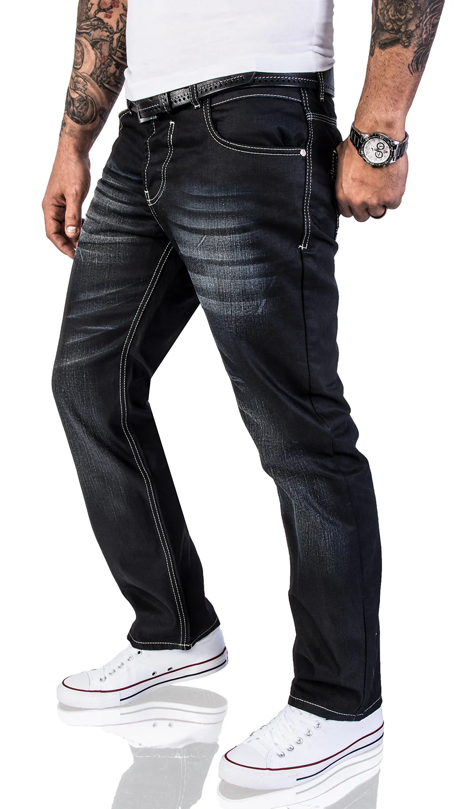 Rock Creek Herren Jeans Comfort Fit Schwarz RC-2064 - Image 2