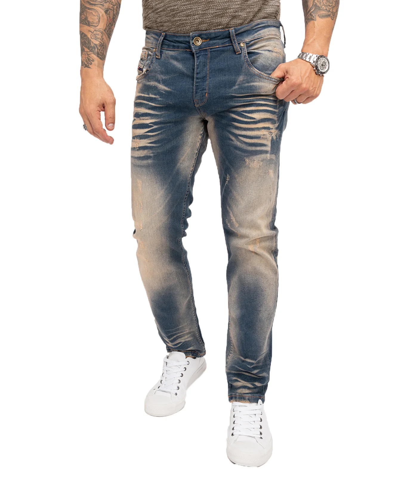 Rock Creek Herren Jeans Regular Fit Blau RC-3102