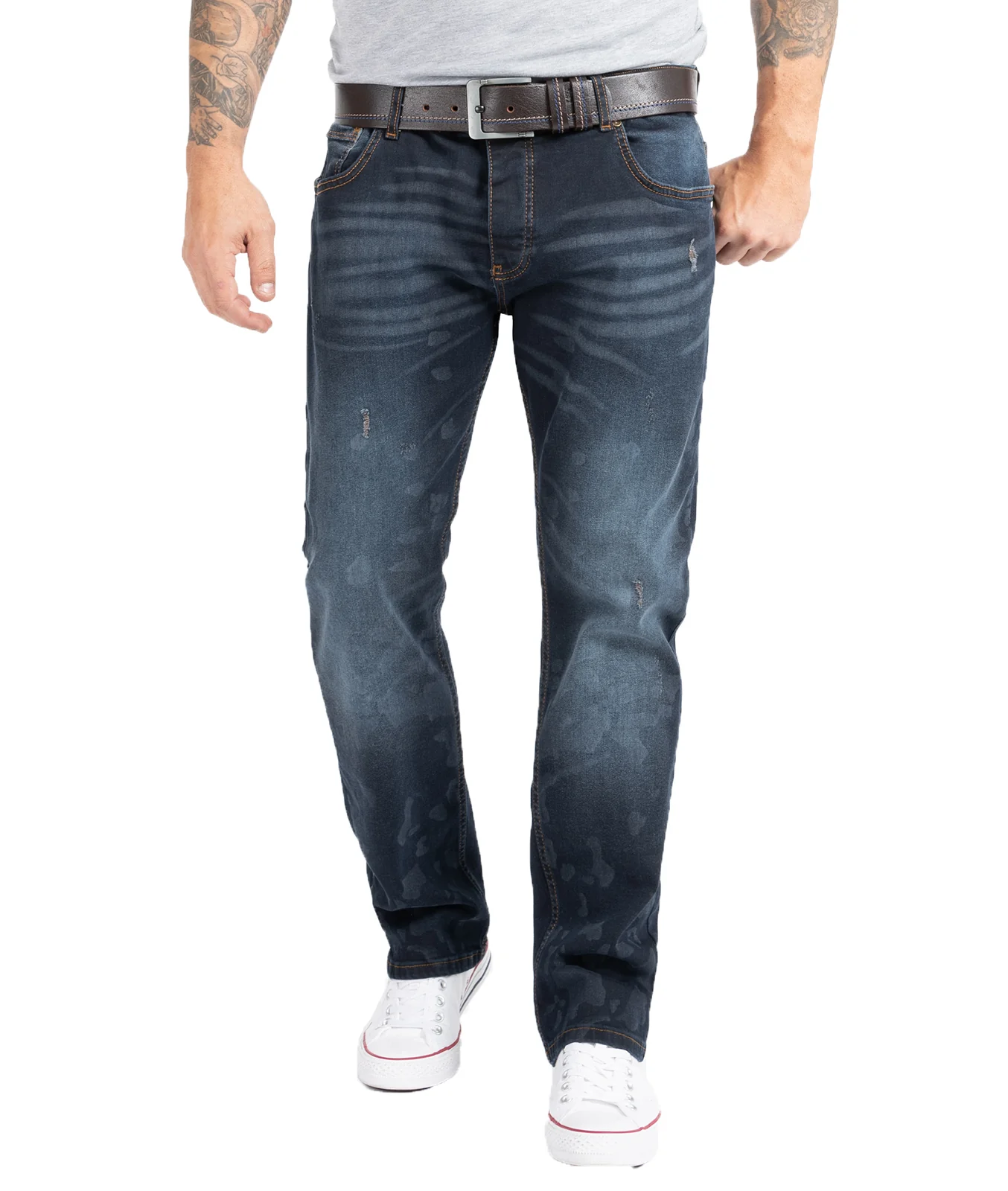 Rock Creek Herren Jeans Regular Fit Dunkelblau RC-2269