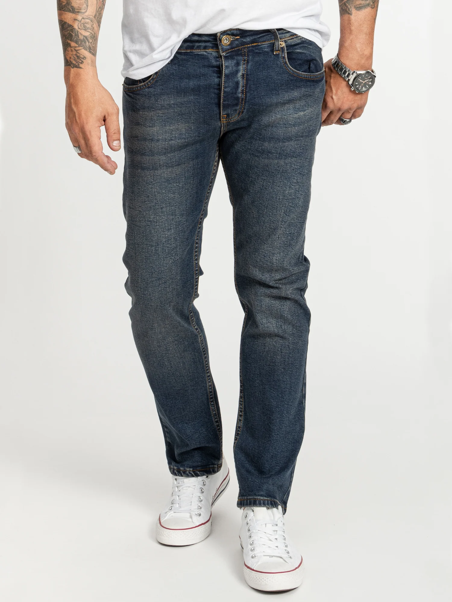 Rock Creek Herren Jeans Regular Fit Dunkelblau RC-2400