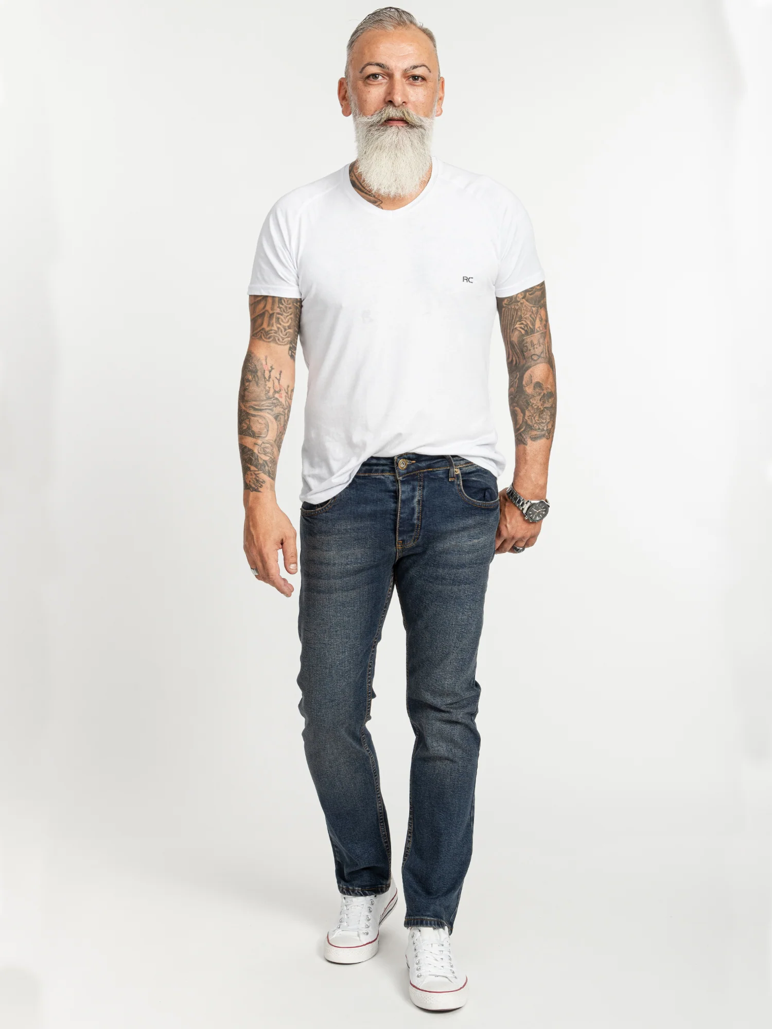 Rock Creek Herren Jeans Regular Fit Dunkelblau RC-2400 - Image 4