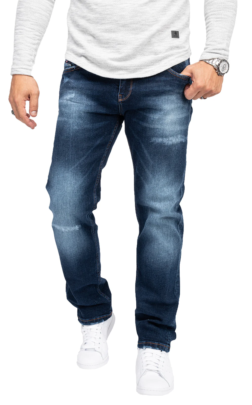 Rock Creek Herren Jeans Regular Fit Dunkelblau RC-3103