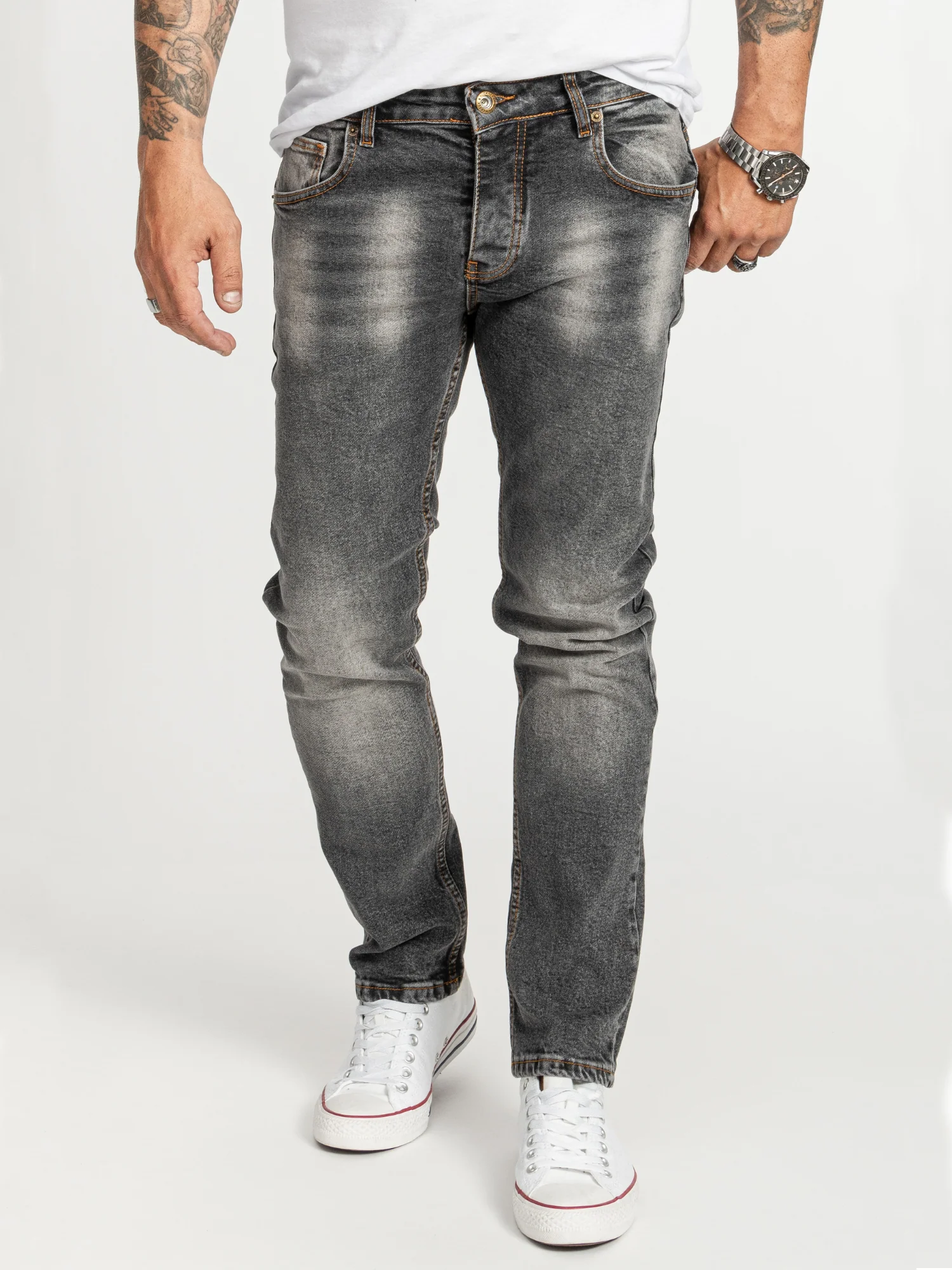 Rock Creek Herren Jeans Regular Fit Dunkelgrau RC-2405