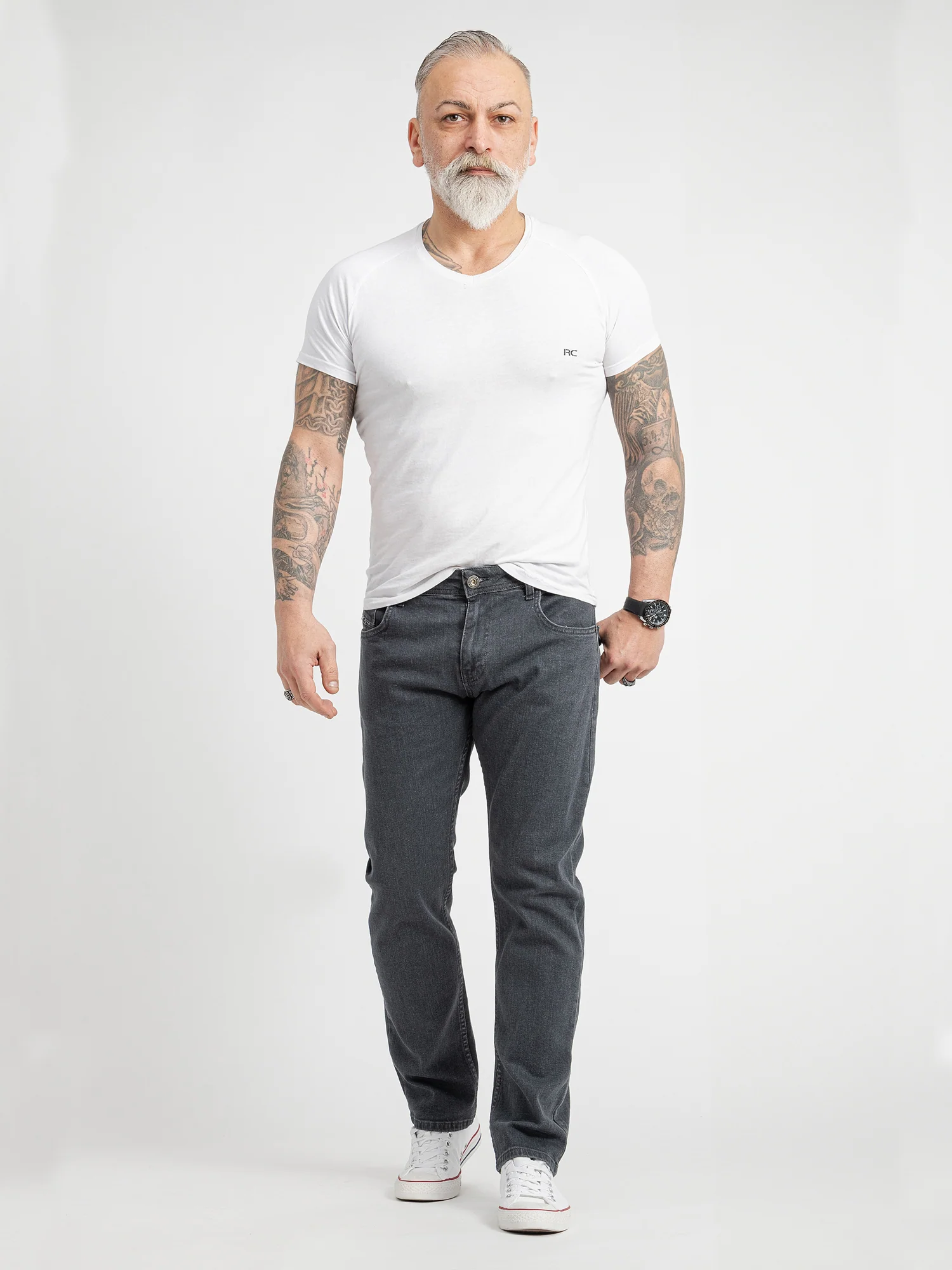 Rock Creek Herren Jeans Regular Fit Dunkelgrau RC-2416 - Image 4