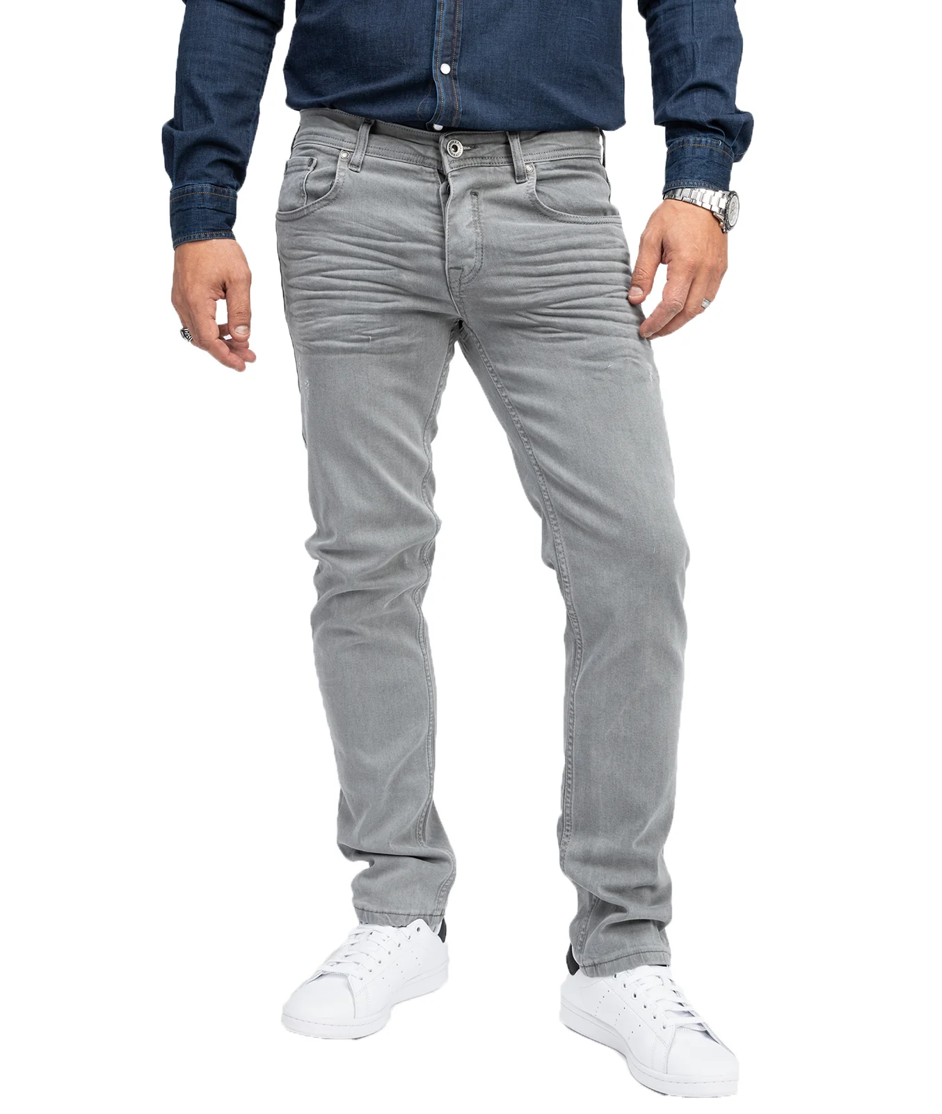 Rock Creek Herren Jeans Regular Fit Grau RC-2097