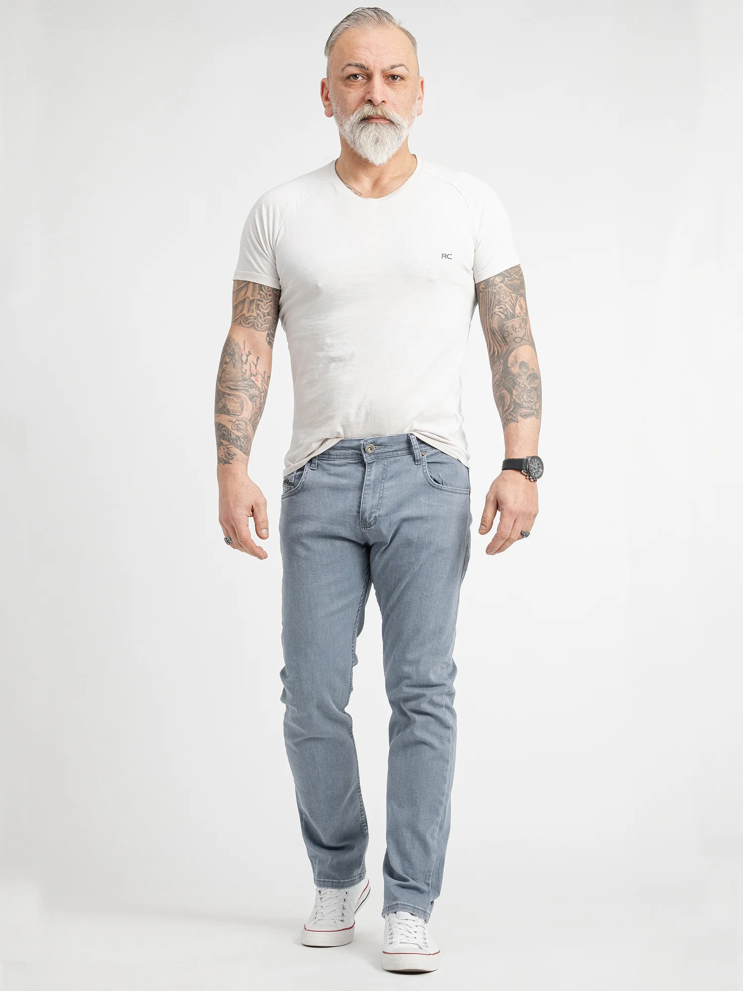 Rock Creek Herren Jeans Regular Fit Grau RC-2415 - Image 4