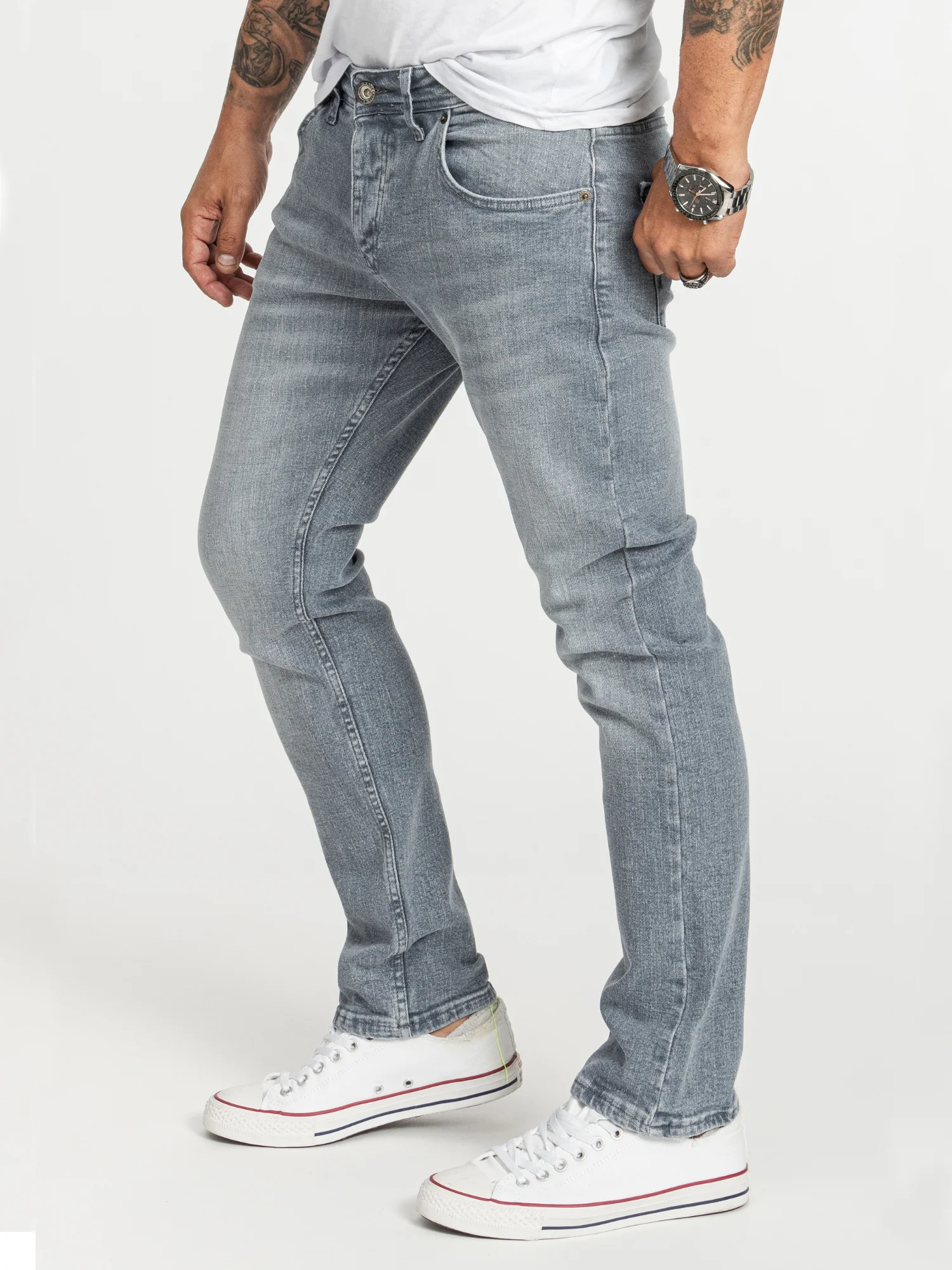Rock Creek Herren Jeans Regular Fit Hellgrau RC-2412 - Image 2