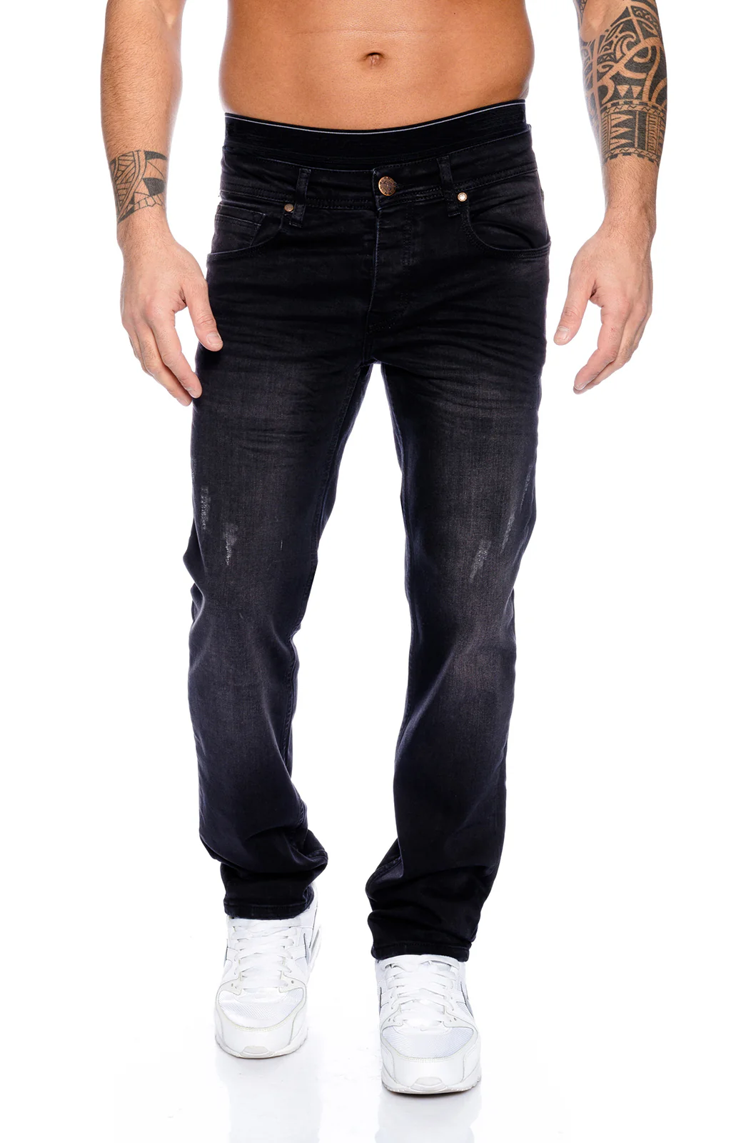 Rock Creek Herren Jeans Regular Fit Schwarz RC-2095
