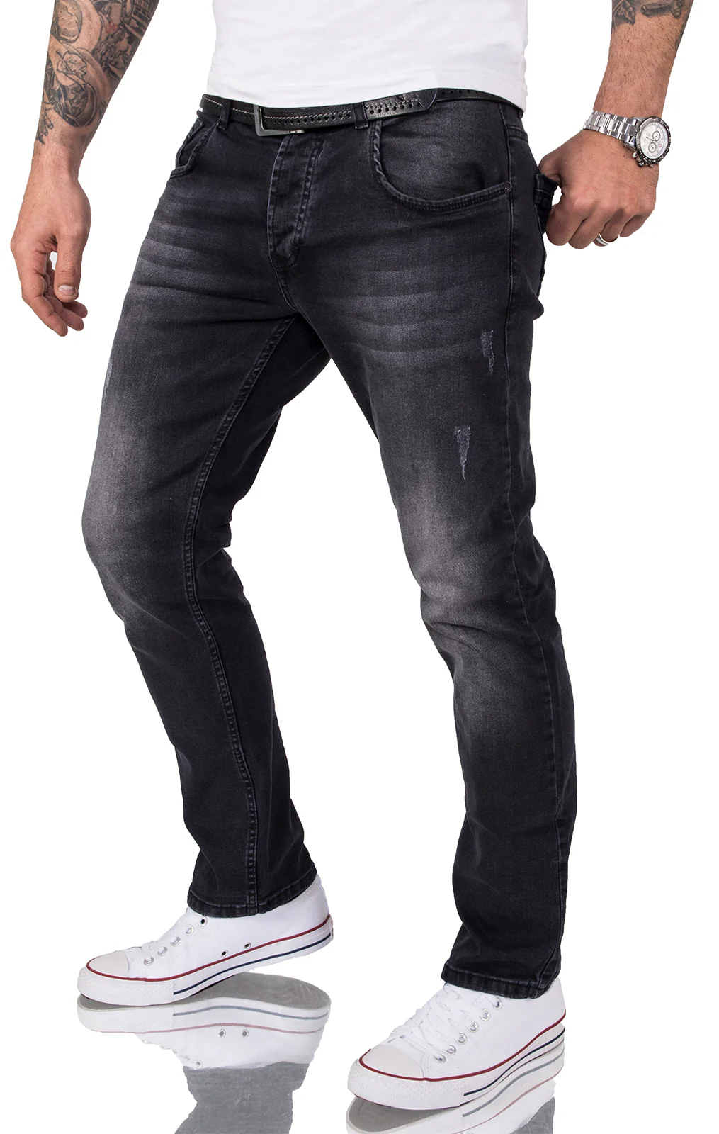 Rock Creek Herren Jeans Regular Fit Schwarz RC-2101 - Image 2
