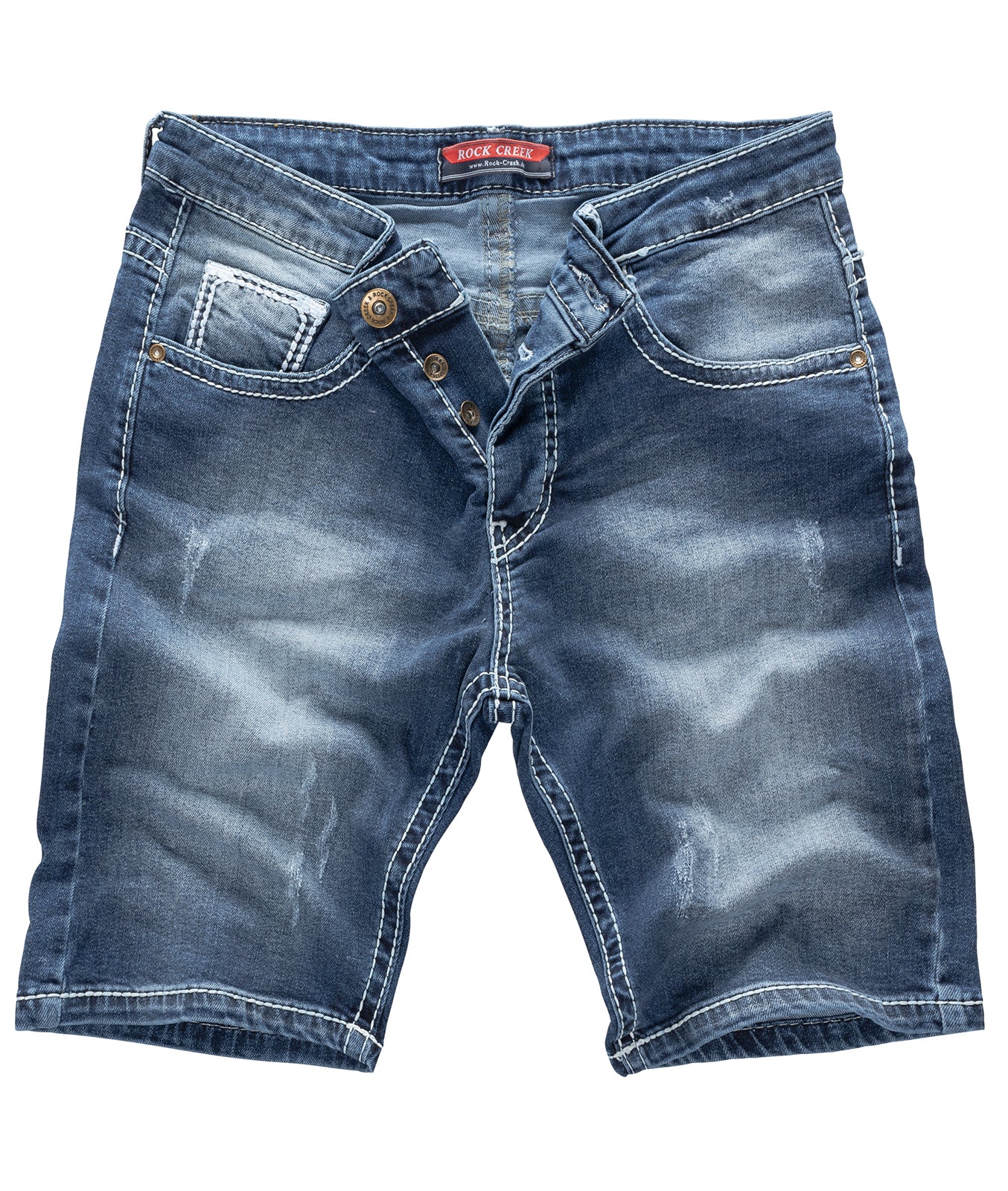 Rock Creek Herren Jeans Shorts Blau Dicke Nähte RC-2134