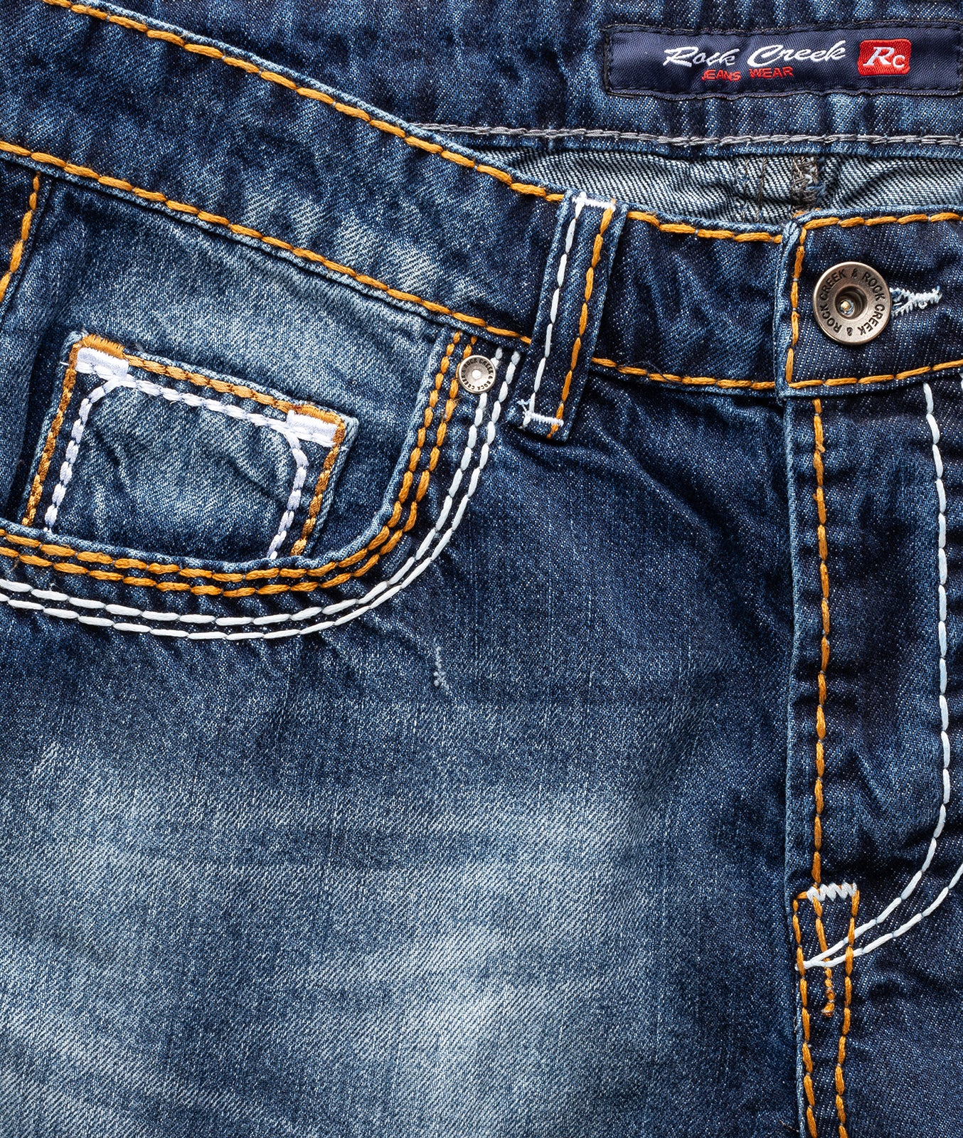 Rock Creek Herren Jeans Shorts Dunkelblau RC-2077 - Image 3