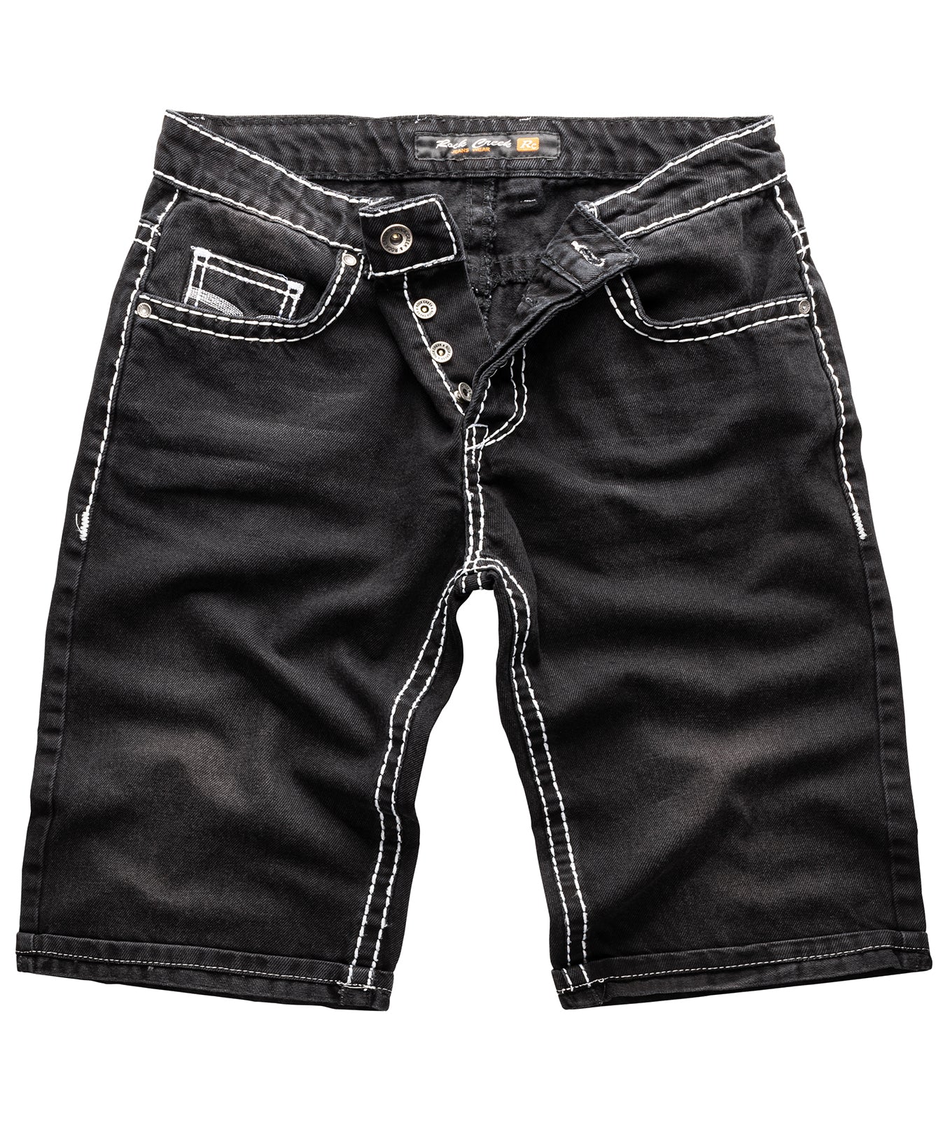 Rock Creek Herren Jeans Shorts Schwarz RC-2076