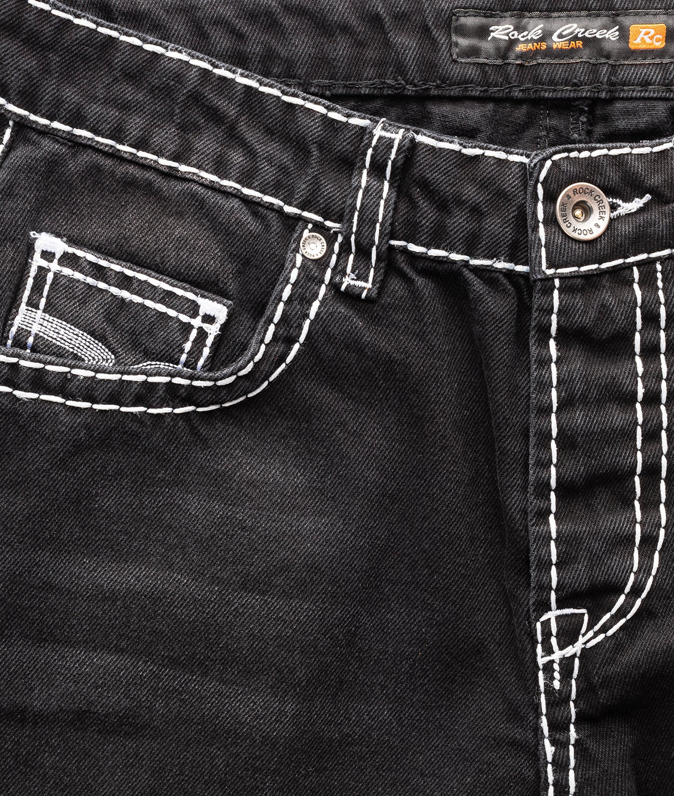Rock Creek Herren Jeans Shorts Schwarz RC-2076 - Image 3