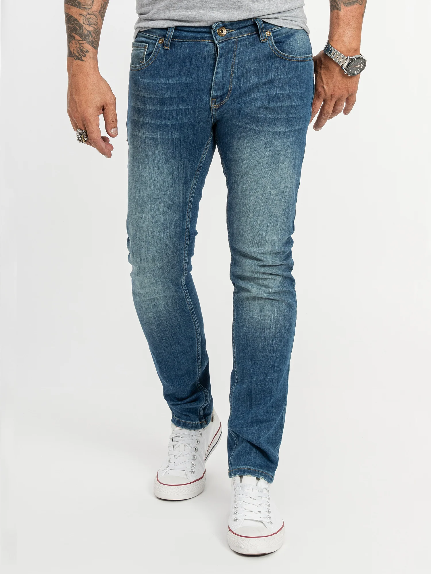 Rock Creek Herren Jeans Slim Fit Blau RC-2147