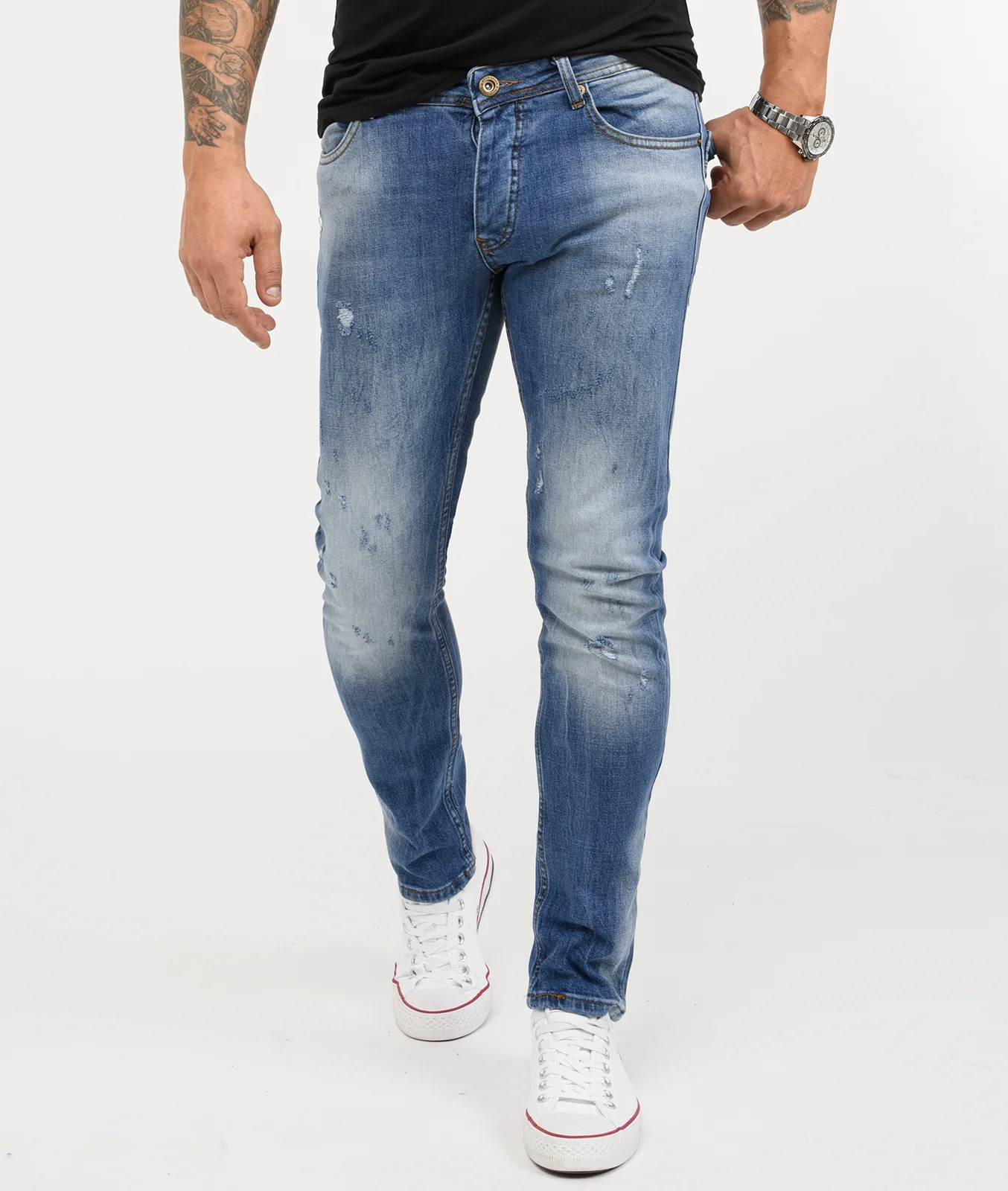 Rock Creek Herren Jeans Slim Fit Blau RC-2162