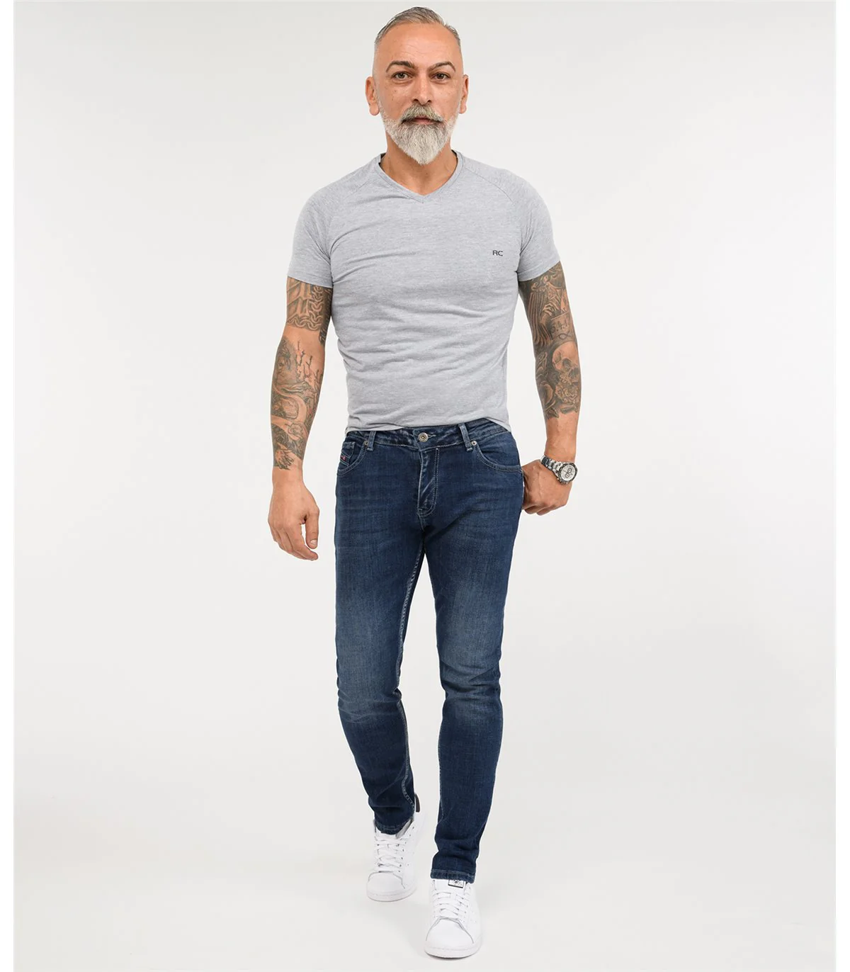 Rock Creek Herren Jeans Slim Fit Blau RC-2345 - Image 4
