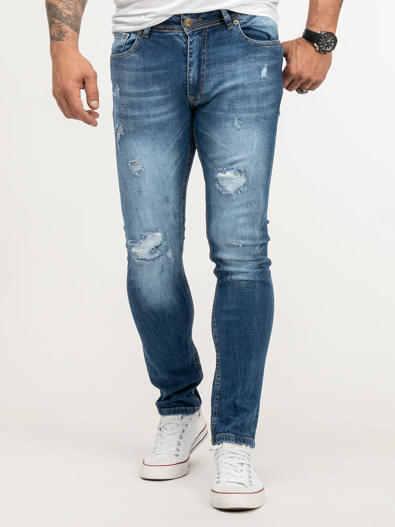 Rock Creek Herren Jeans Slim Fit Blau RC-2436