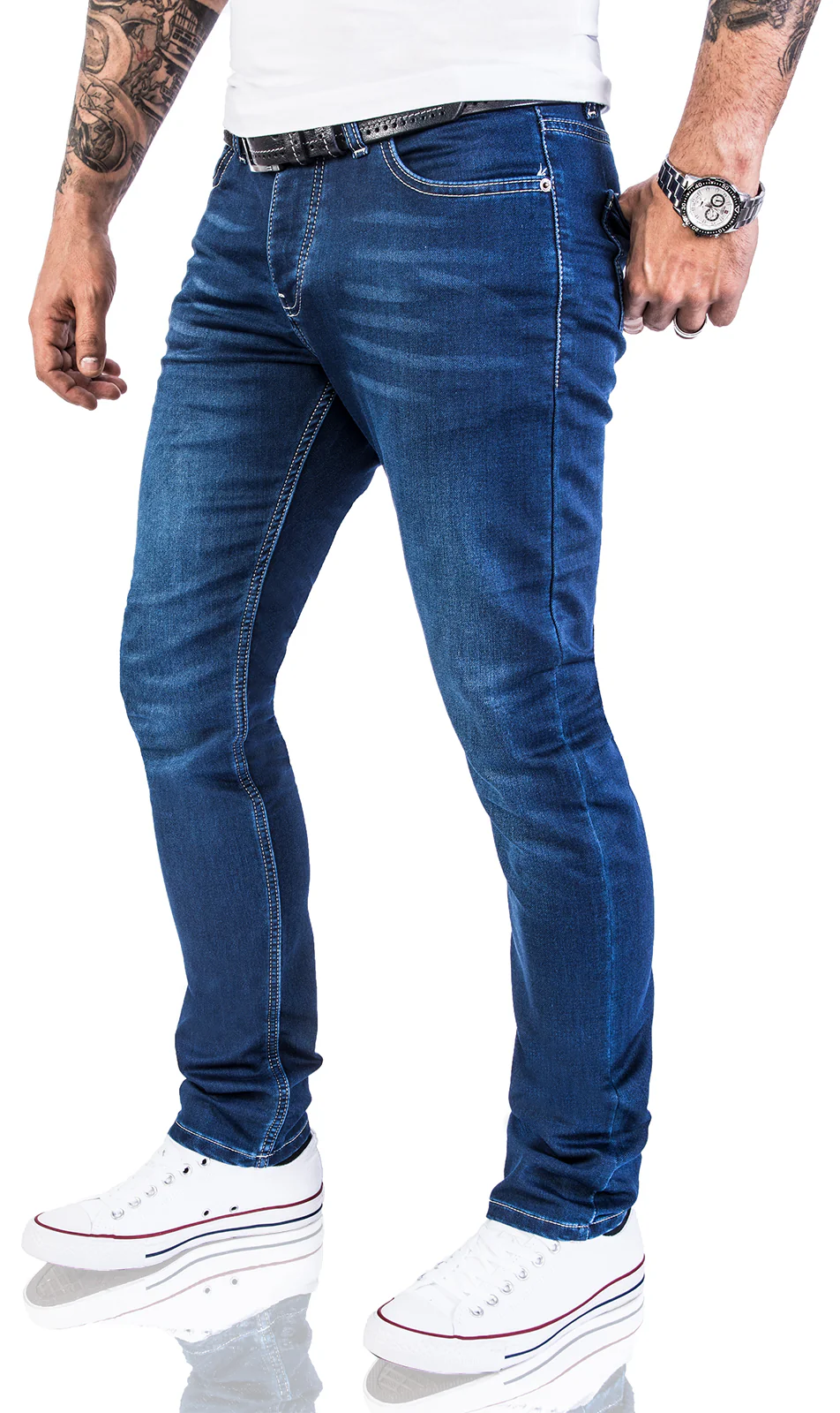 Rock Creek Herren Jeans Slim Fit Dunkelblau RC-2115 - Image 2