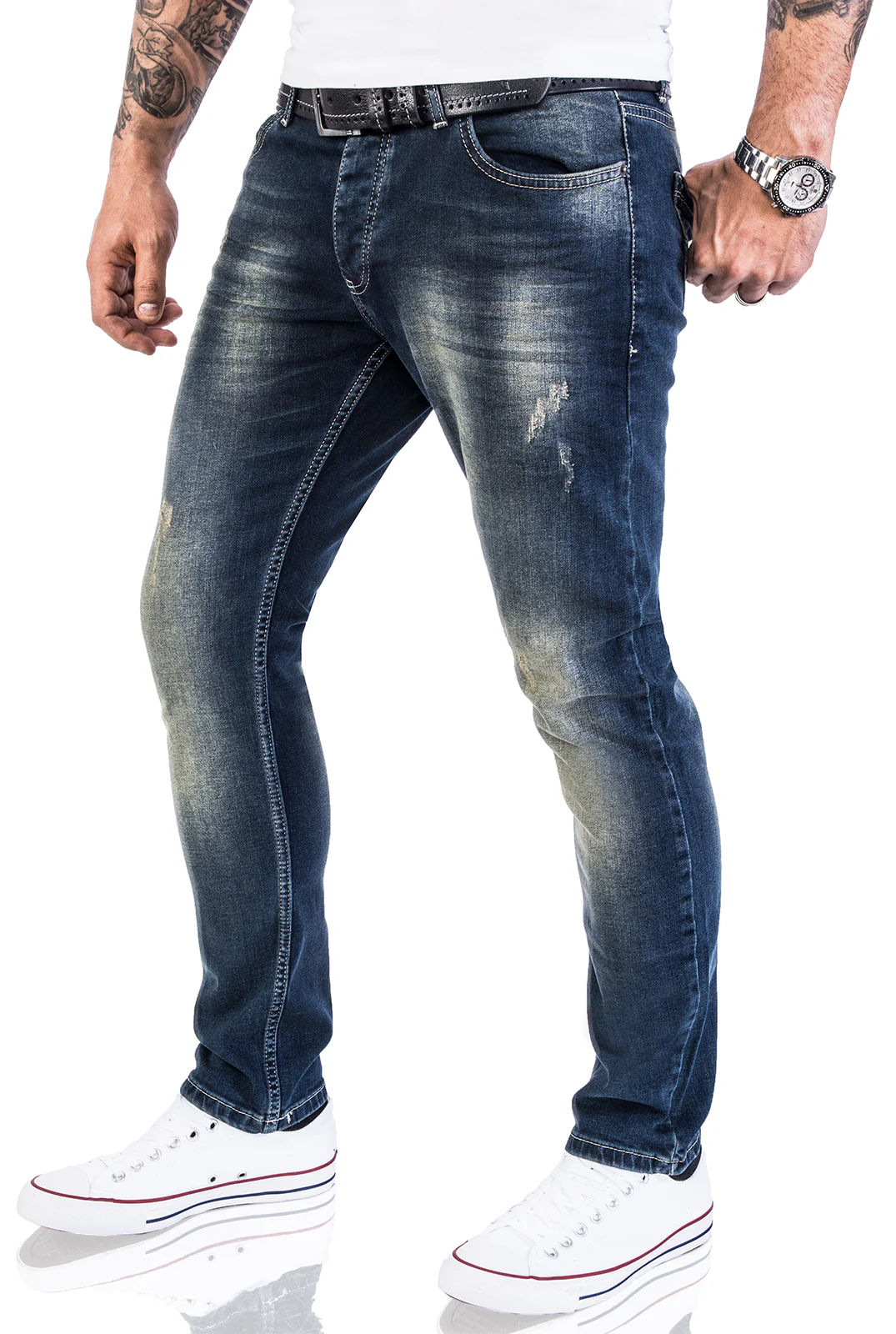 Rock Creek Herren Jeans Slim Fit Dunkelblau RC-2117 - Image 2