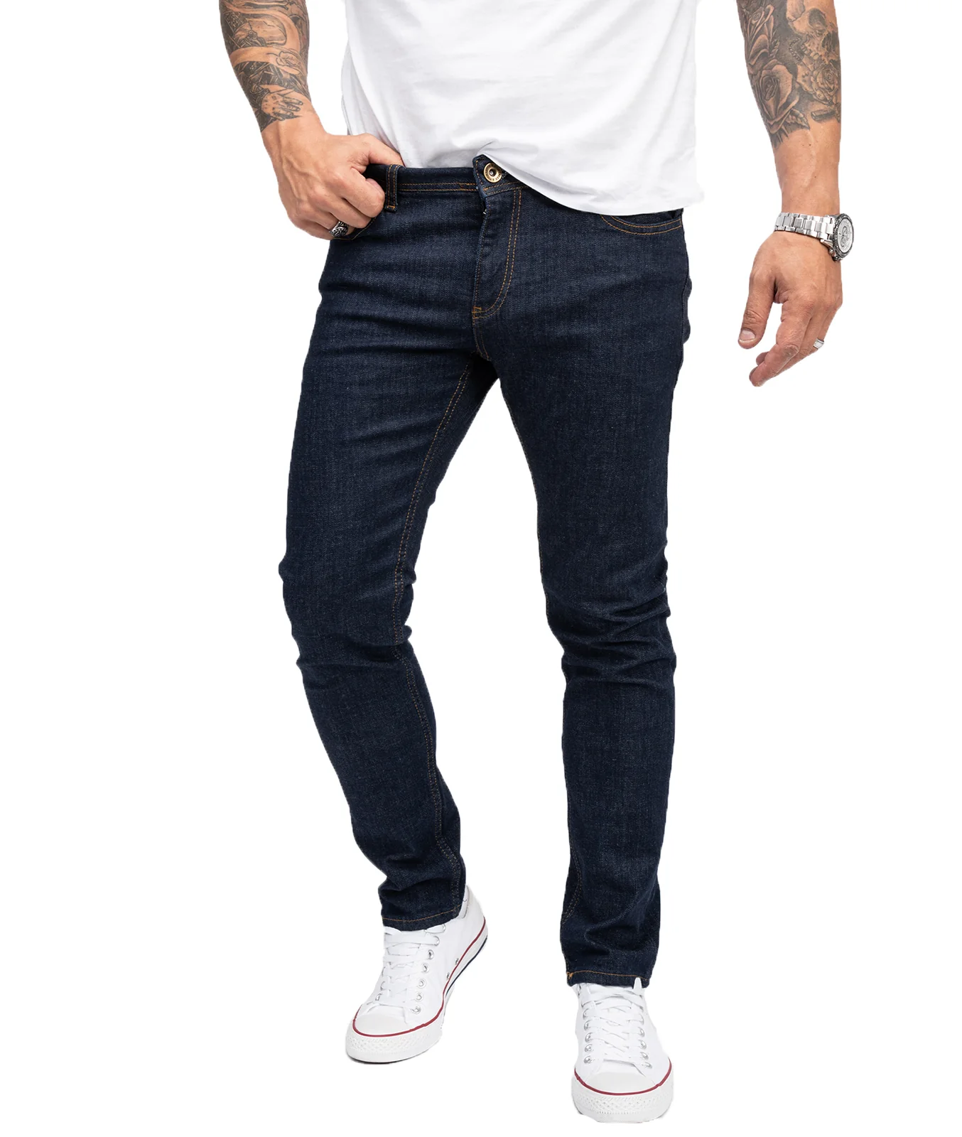 Rock Creek Herren Jeans Slim Fit Dunkelblau RC-2138