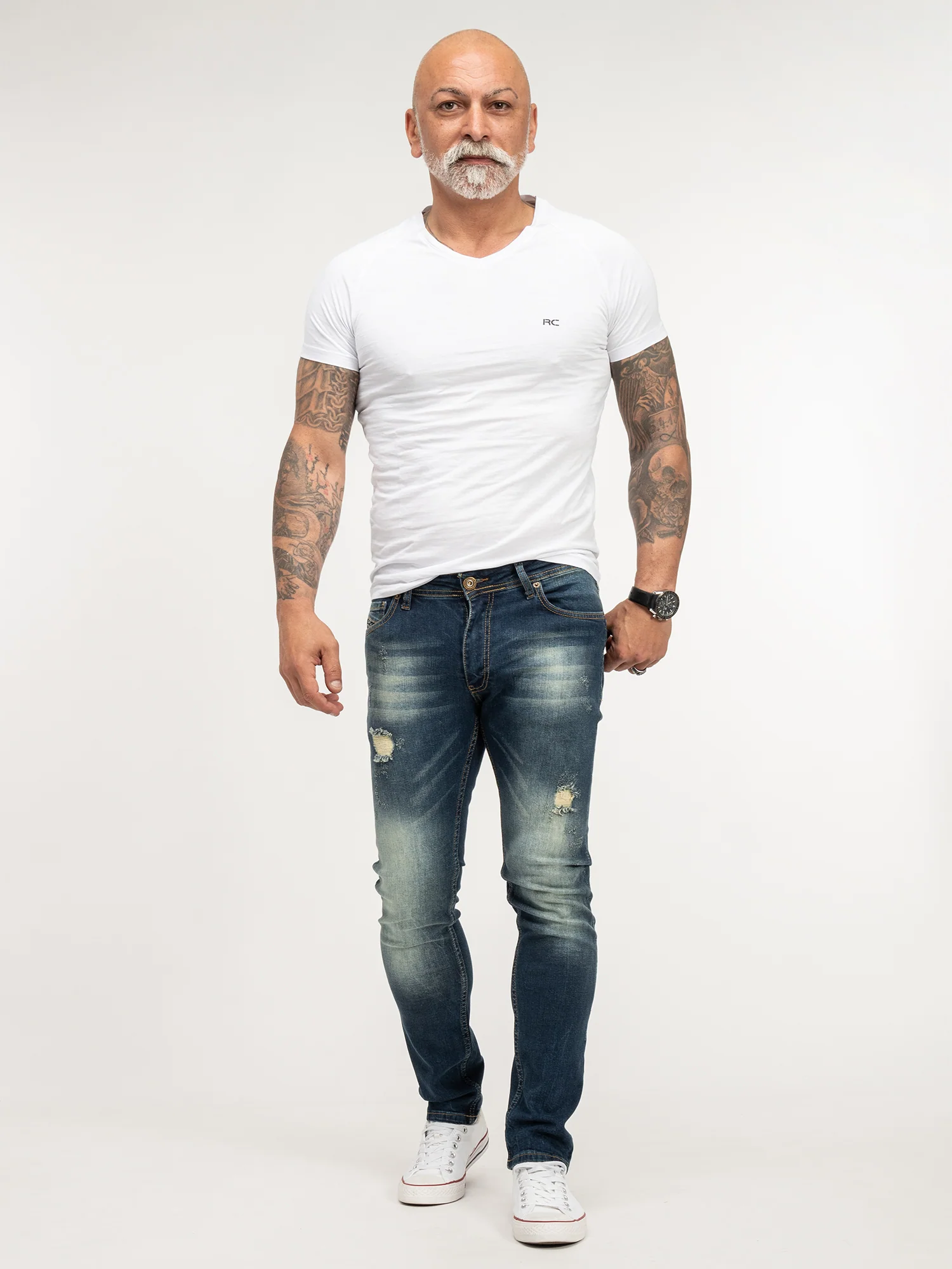 Rock Creek Herren Jeans Slim Fit Dunkelblau RC-2435 - Image 4