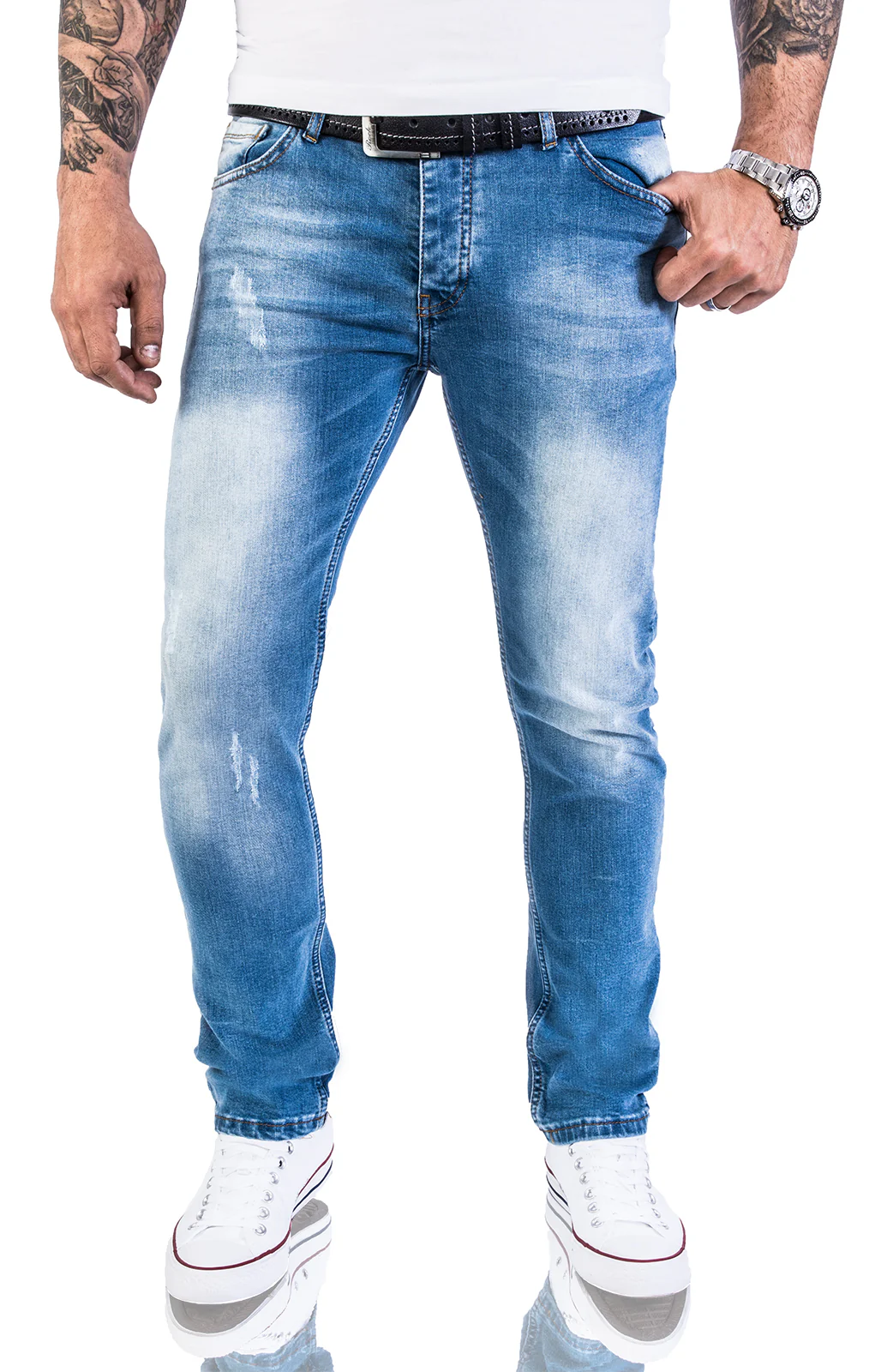 Rock Creek Herren Jeans Slim Fit Hellblau RC-2131