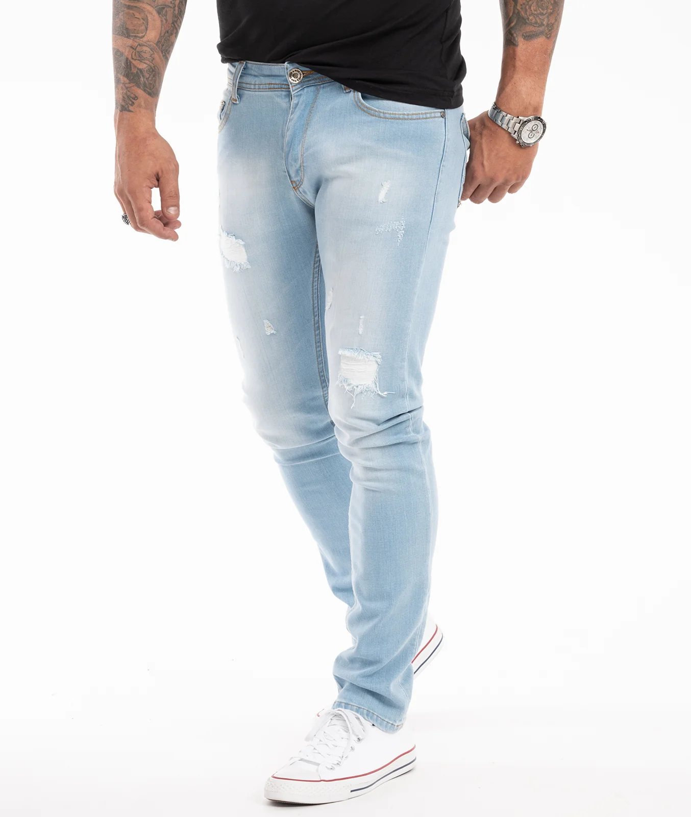 Rock Creek Herren Jeans Slim Fit Hellblau RC-2144 - Image 2