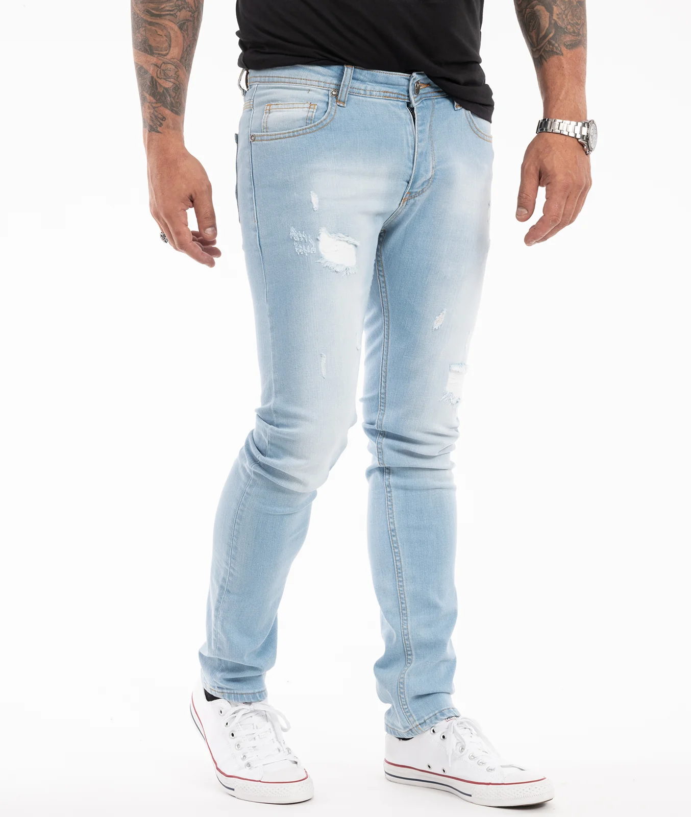 Rock Creek Herren Jeans Slim Fit Hellblau RC-2144 - Image 3