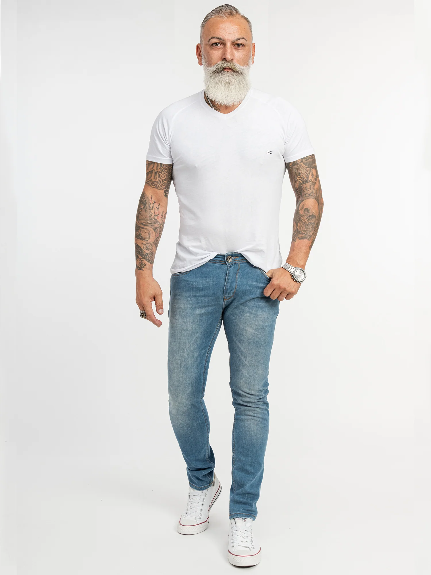 Rock Creek Herren Jeans Slim Fit Hellblau RC-2148 - Image 4