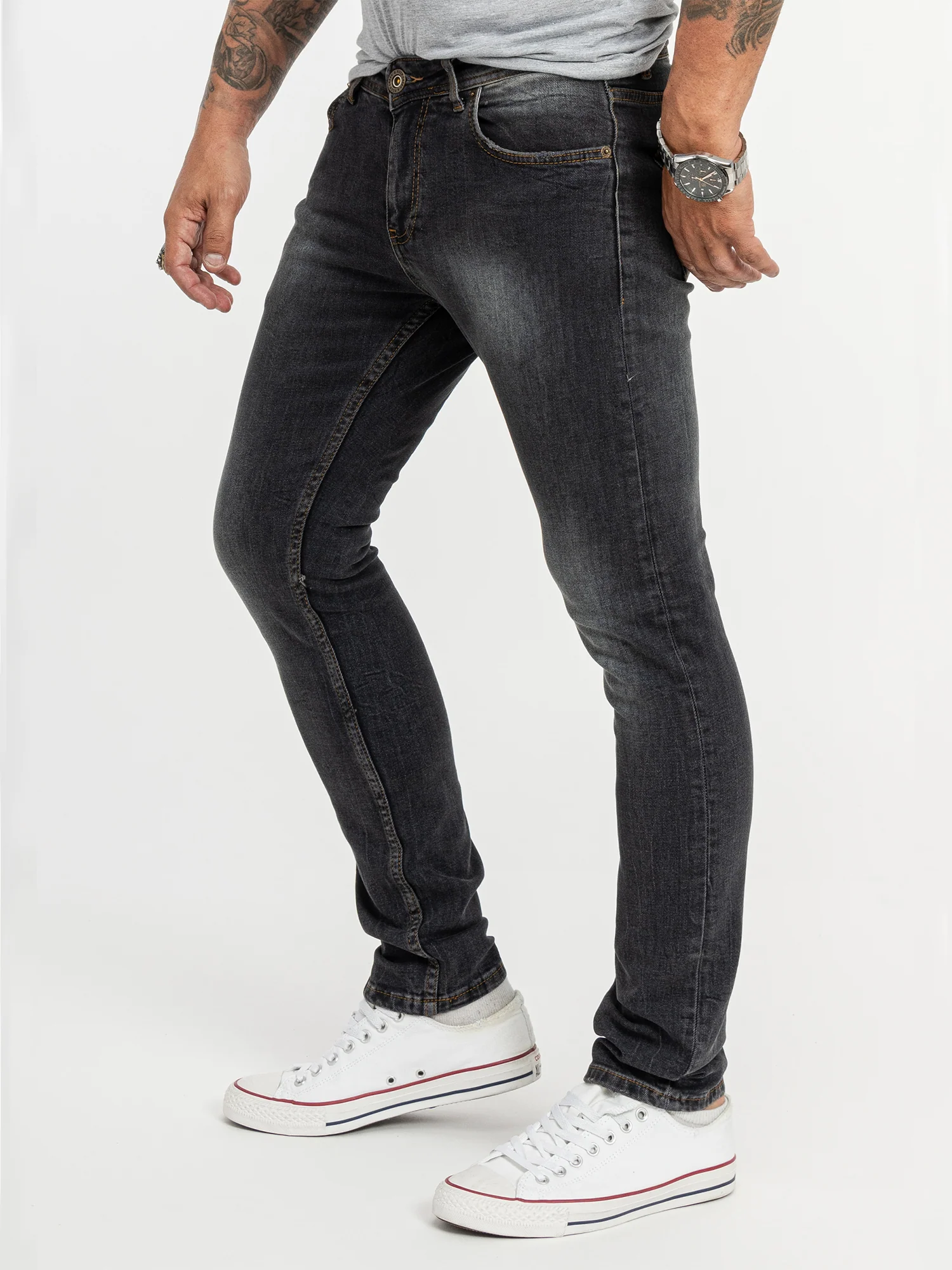 Rock Creek Herren Jeans Slim Fit Schwarz RC-2143 - Image 2