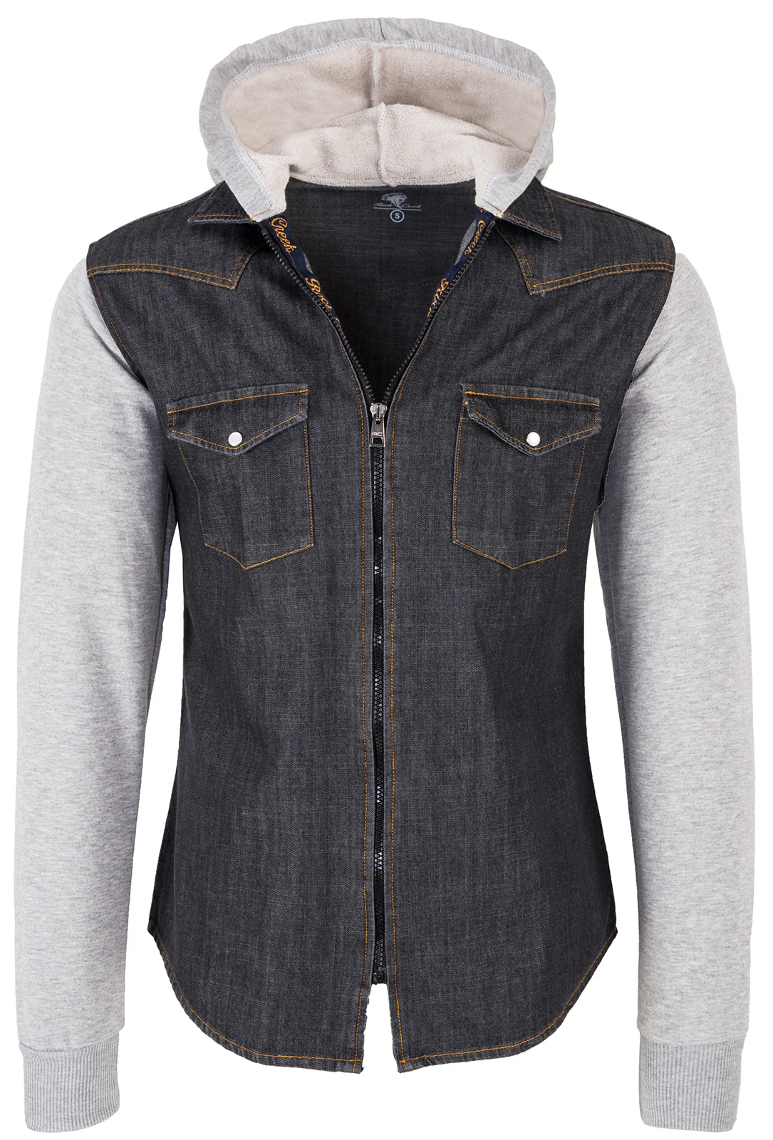 Rock Creek Herren Jeanshemd mit Kapuze Regular Fit H-232
