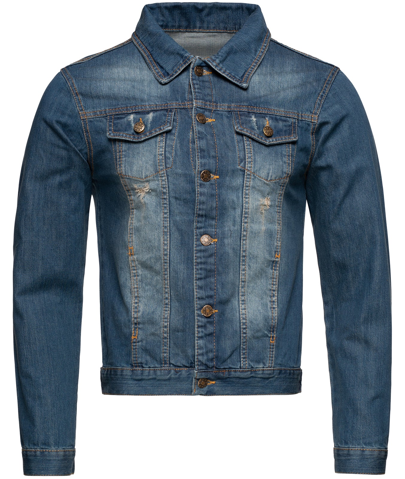 Rock Creek Herren Jeansjacke Classic-Style Blau RC-2210 - Image 2