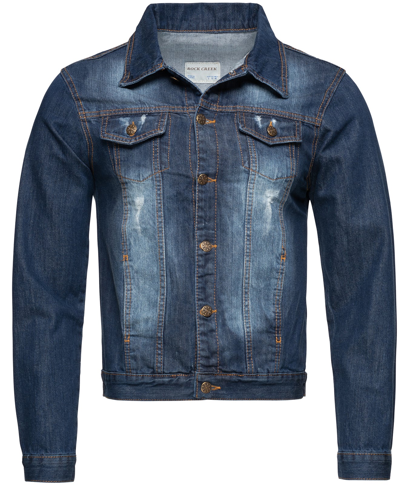Rock Creek Herren Jeansjacke Classic-Style Dunkelblau RC-2161