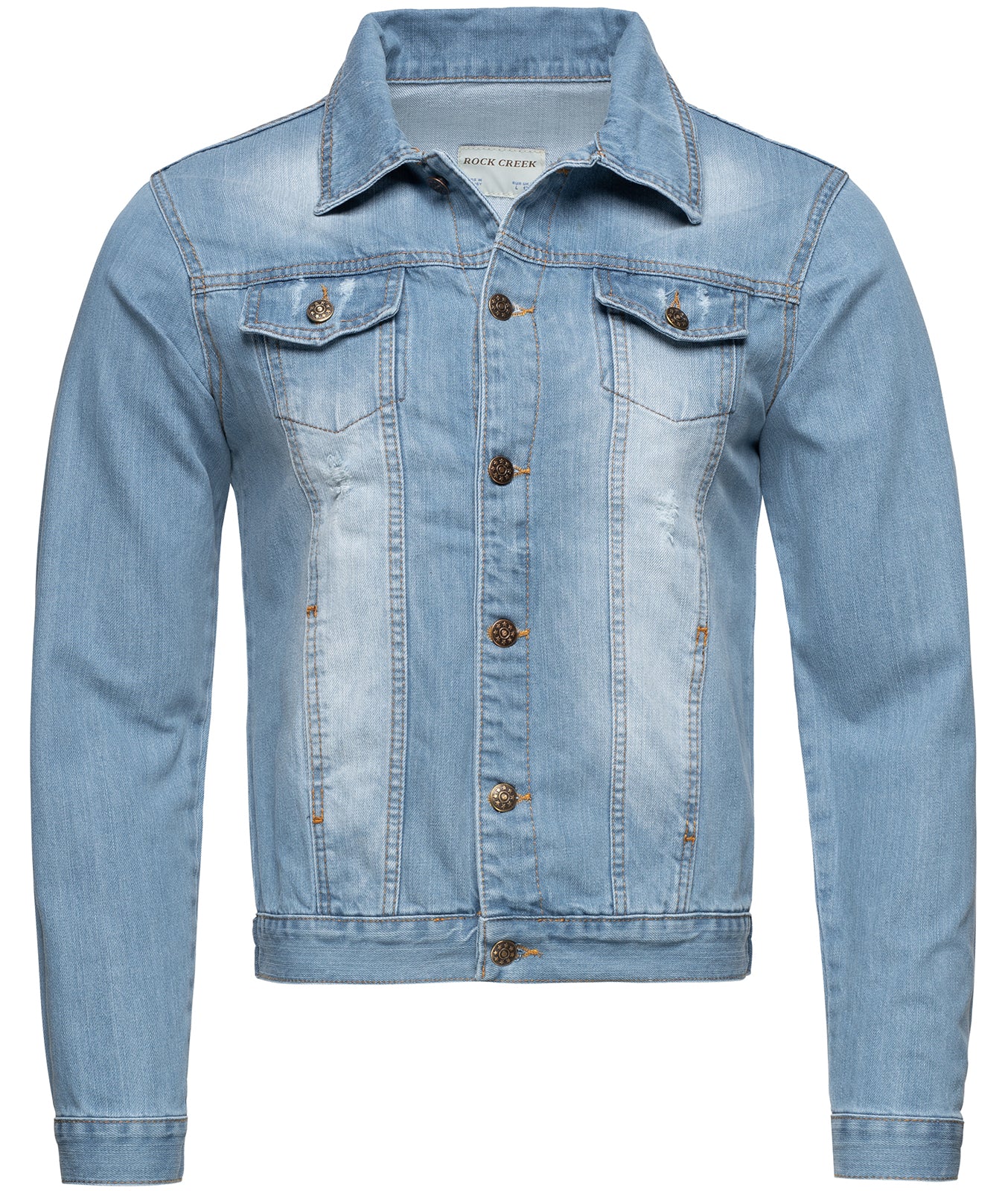 Rock Creek Herren Jeansjacke Classic-Style Hellblau RC-2212