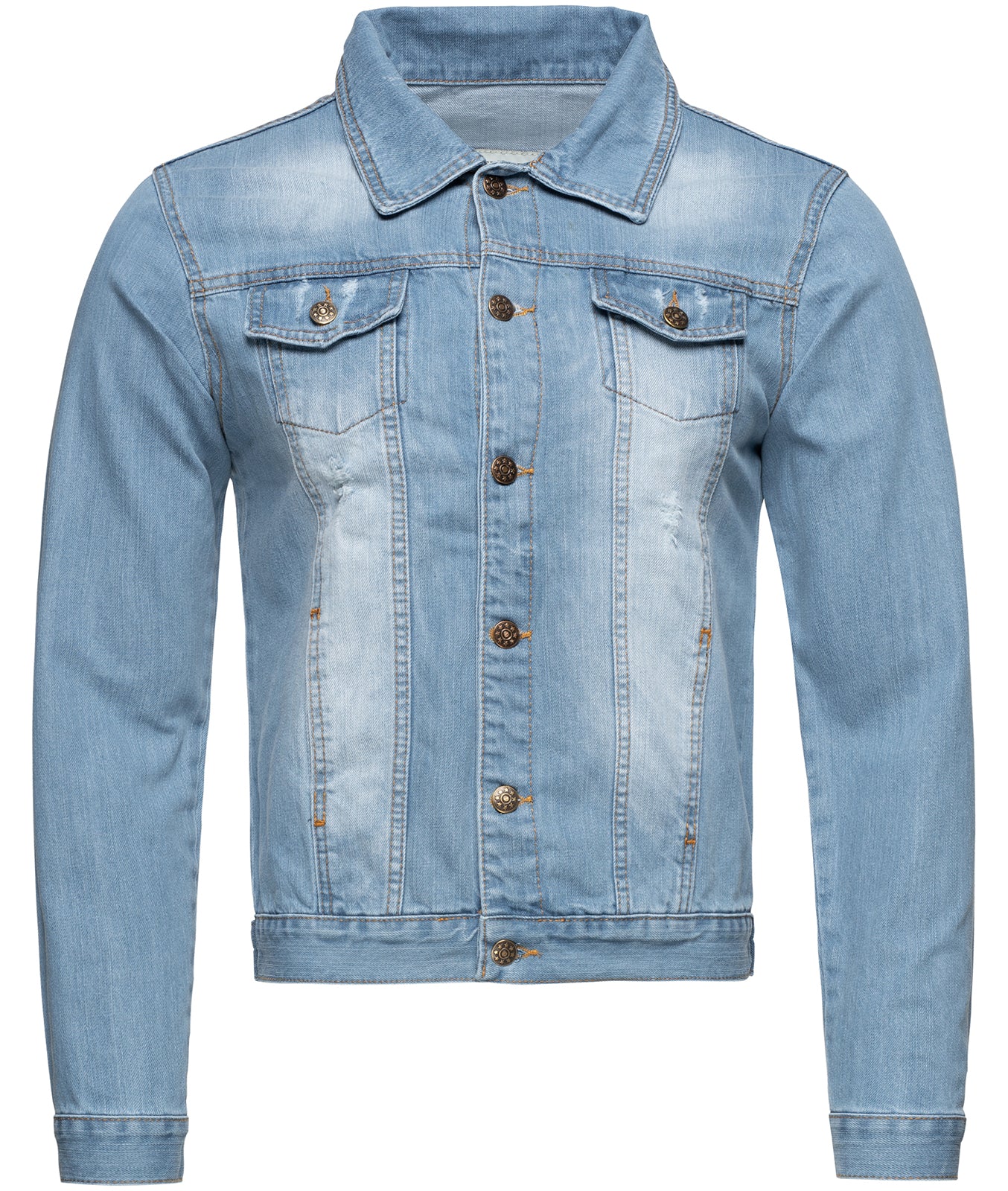Rock Creek Herren Jeansjacke Classic-Style Hellblau RC-2212 - Image 2