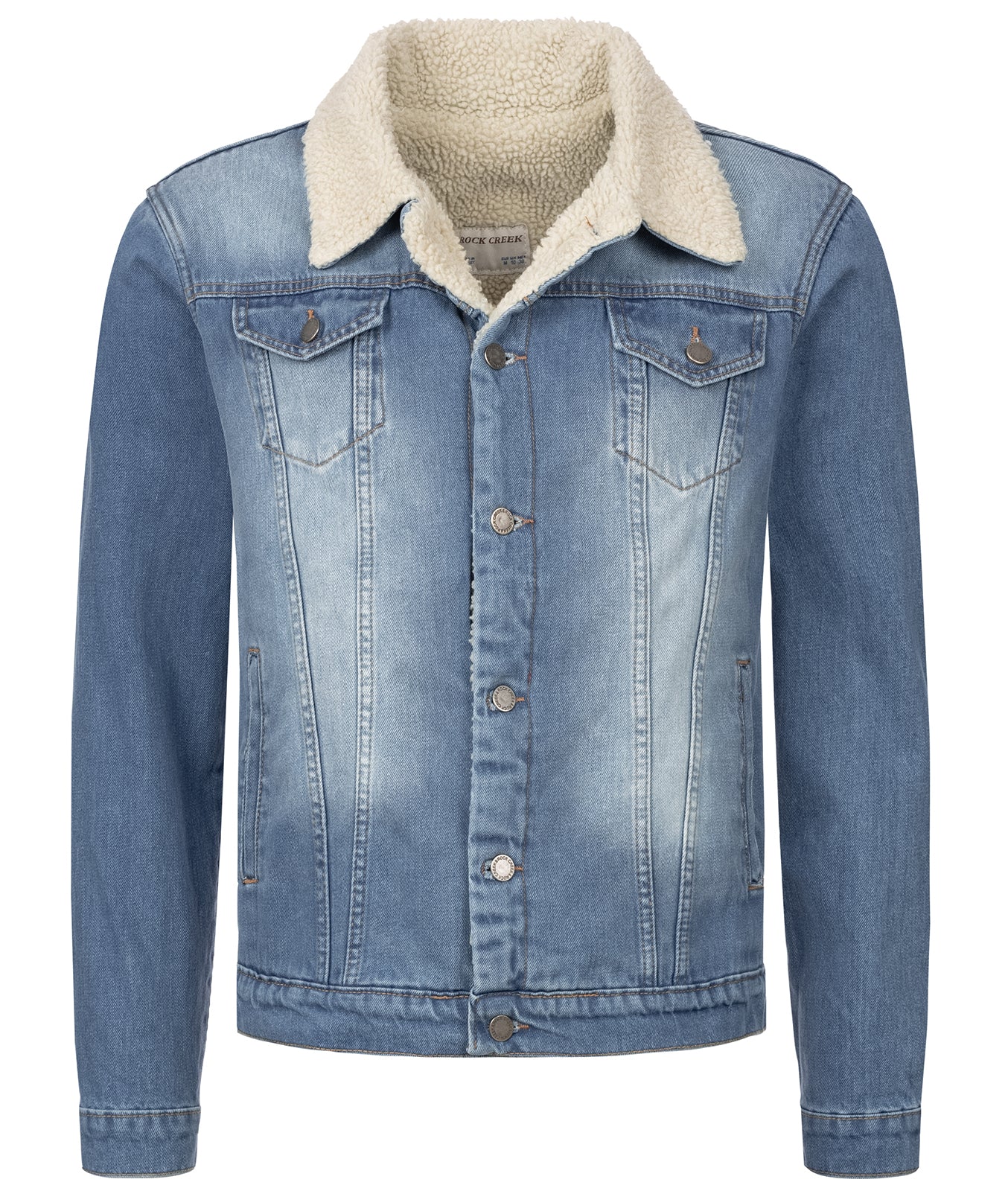 Rock Creek Herren Jeansjacke mit Teddyfellkragen H-217 - Image 4
