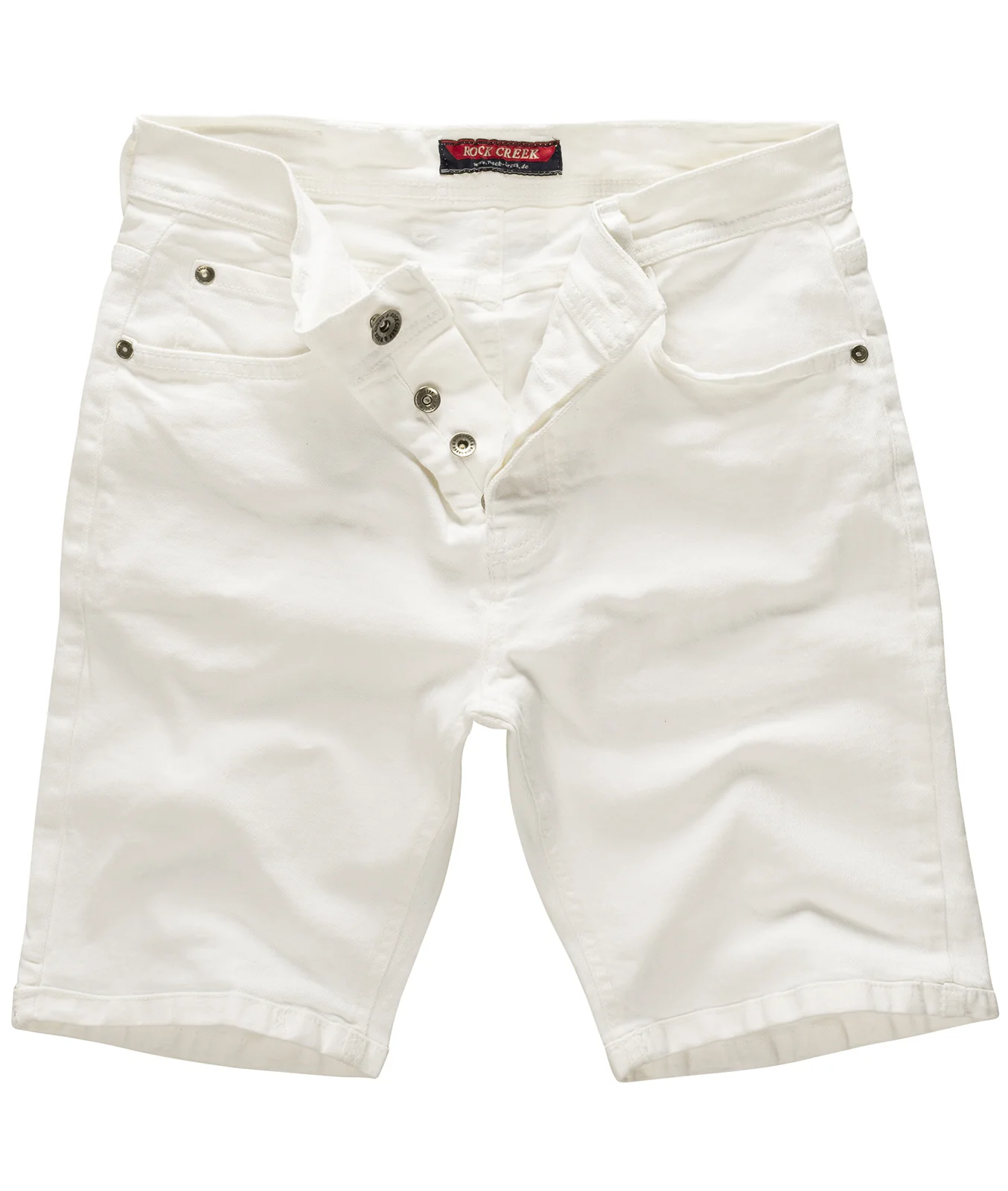 Rock Creek Herren Jeansshorts Denim Stretch Weiß RC-2205