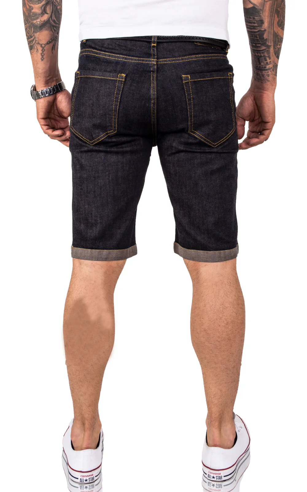 Rock Creek Herren Jeansshorts Slim Fit Dunkelblau RC-2206 - Image 5