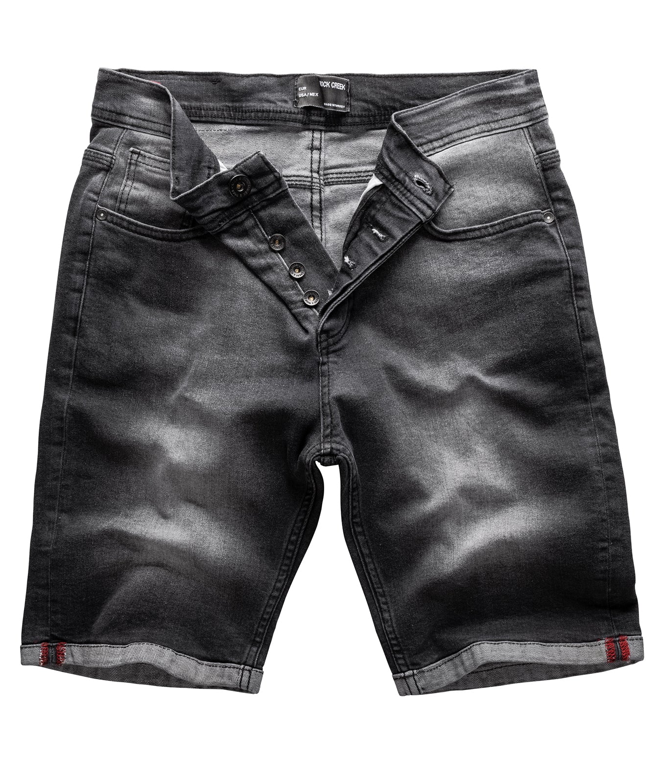 Rock Creek Herren Jeansshorts Slim Fit Dunkelgrau RC-2214