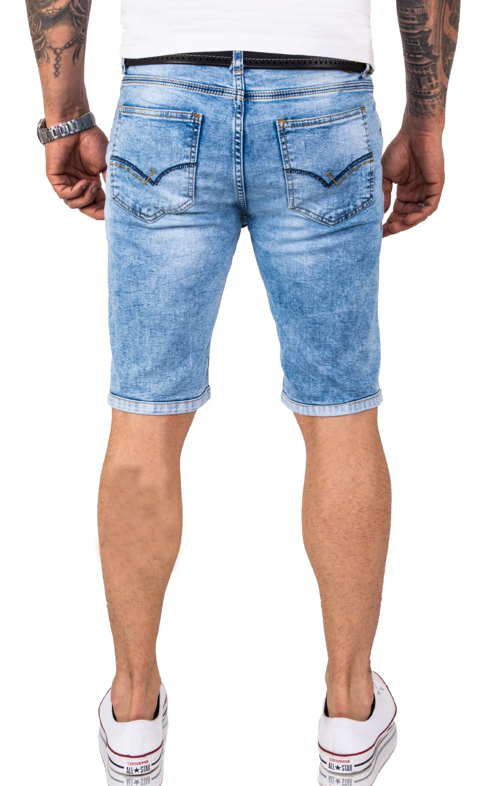 Rock Creek Herren Jeansshorts Slim Fit Hellblau RC-2207 - Image 5