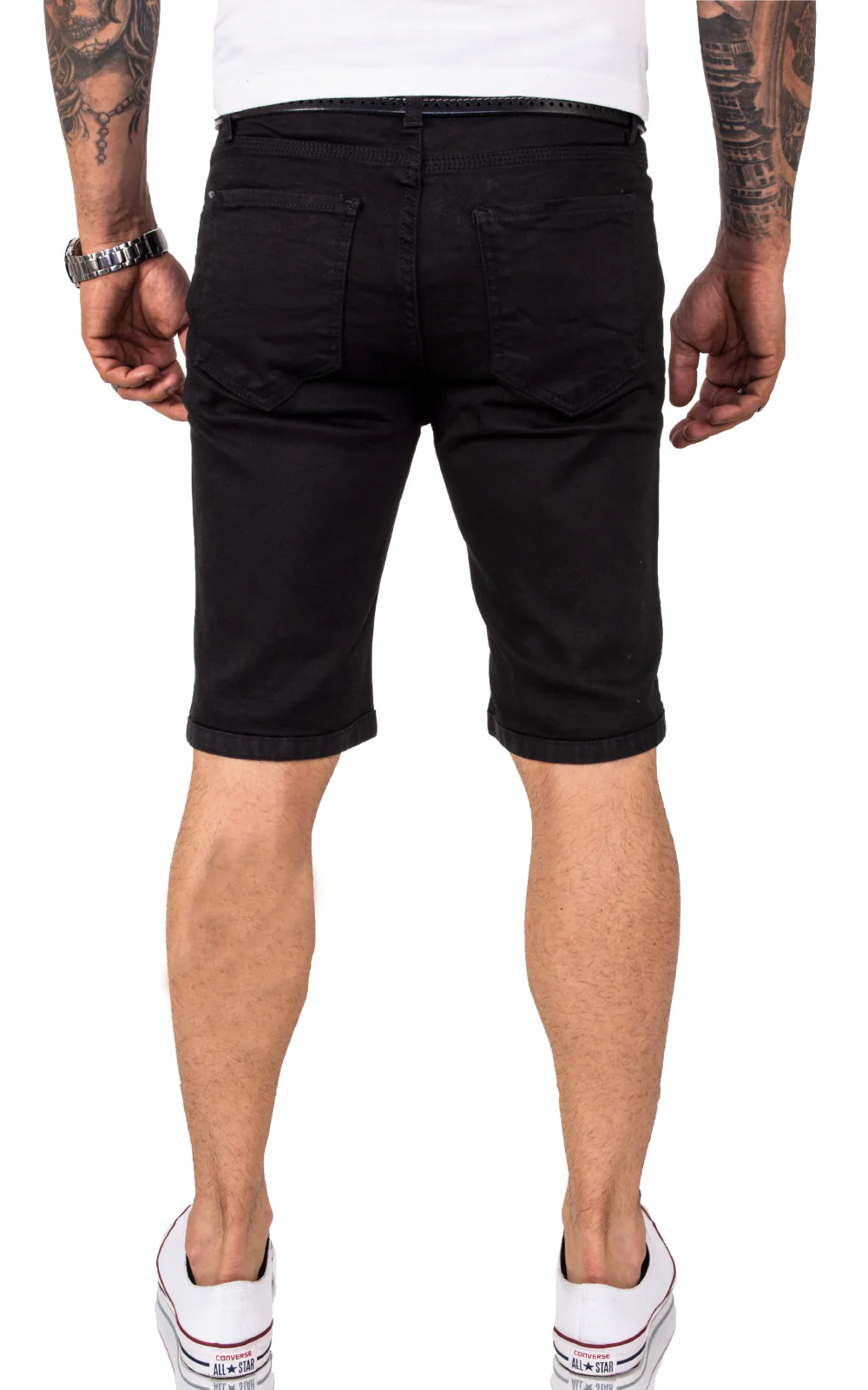 Rock Creek Herren Jeansshorts Slim Fit Schwarz RC-2209 - Image 5